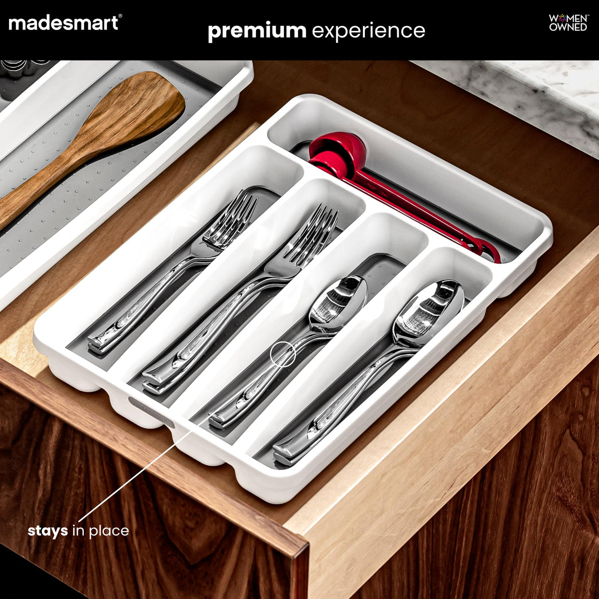 Classic 5 Compartment Compact Flatware Organizer