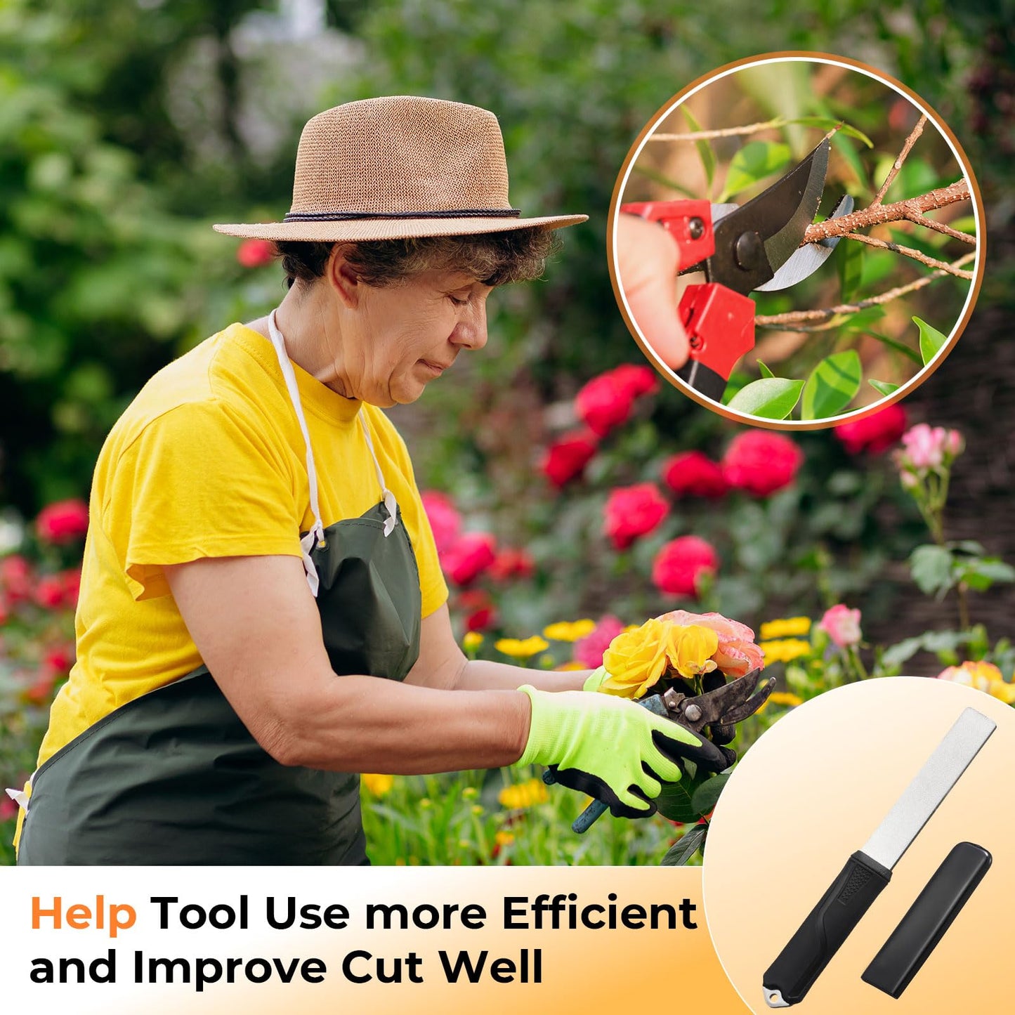 Frienda Diamond Sharpening 121n Dual-grit Knife Sharpener Stone Tool Lawn Mower Blade Sharpener File Garden Tool 325/1200 Grit Handheld Double with Angle Guide for Kitchen Axe Machete Chisel Drill