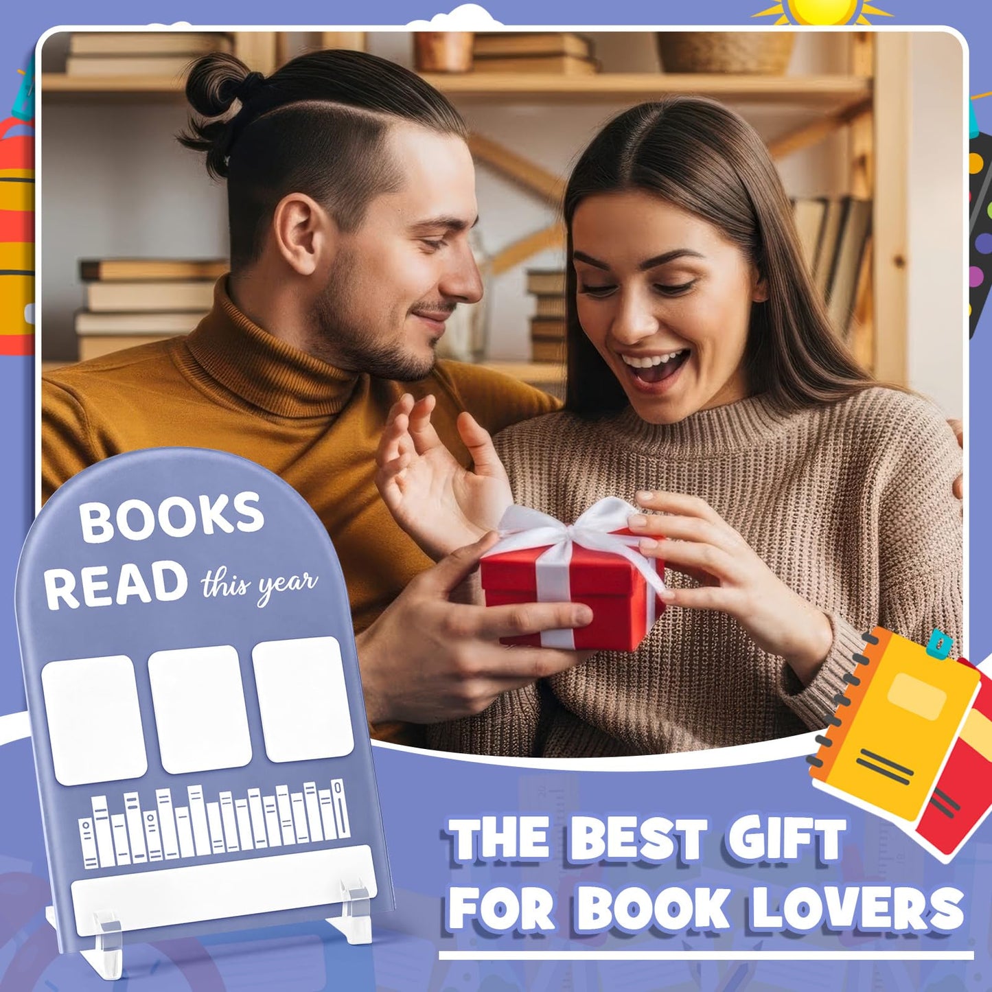 FunooFuno Books Read This Year Counter Rewriteable Reading Counter Arch Personalized Reading Tracker Sign with Writing Pen for Teachers Writers Book Lovers Bookworm Gifts(Purple)