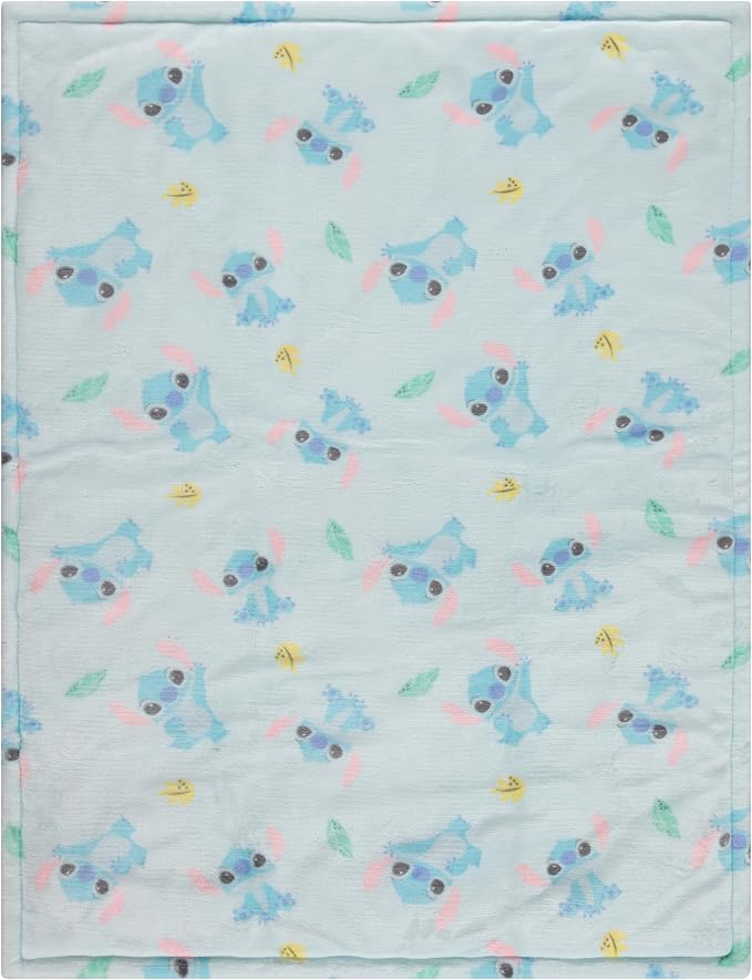Disney Mickey Mouse, Minnie Mouse, Winnie The Pooh, Lilo and Stitch 2-Ply Infant Blanket - Soft Fleece with Polyfill - Cozy and Warm Baby Blanket for Baby Boys and Girls, 30x40 Inches (Pack of 2)