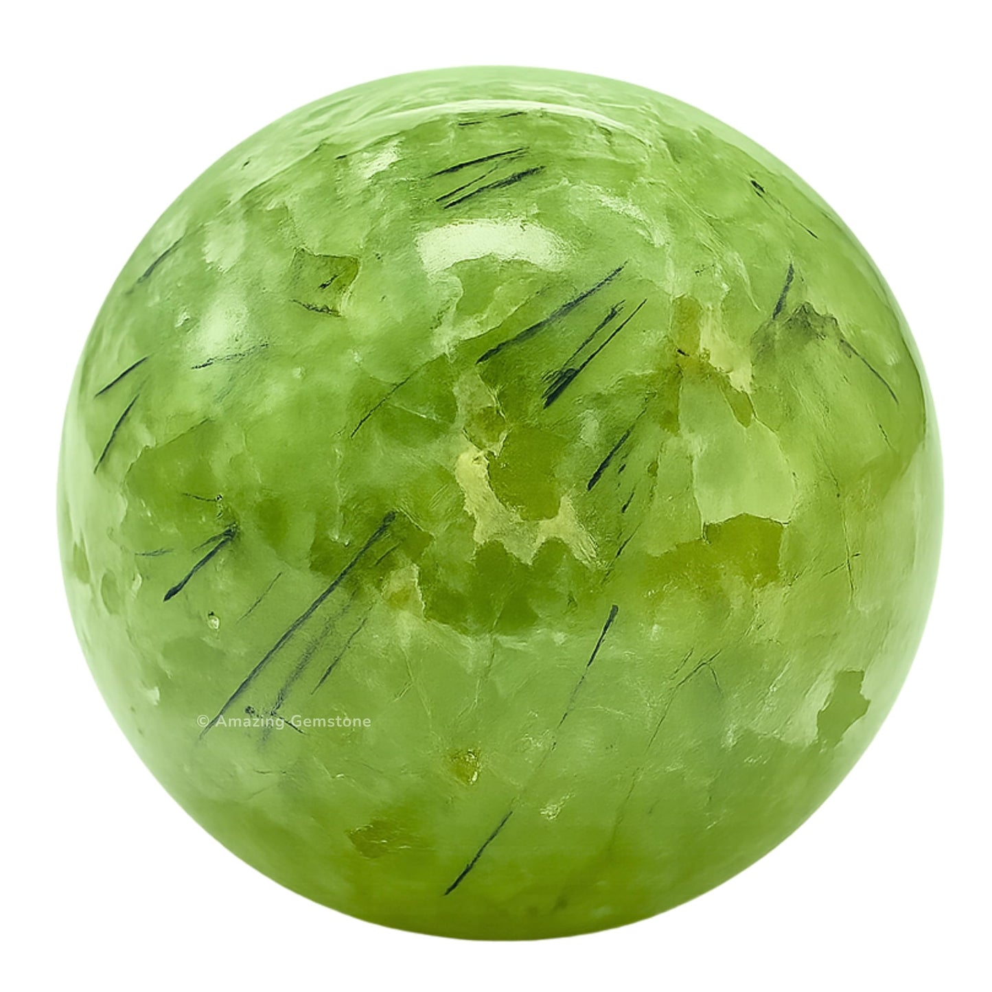 Amazing Gemstone Prehnite Crystal Ball with Stand - 2 Inches Crystal Sphere Meditation Balls for Witchcraft and Decorative Balls