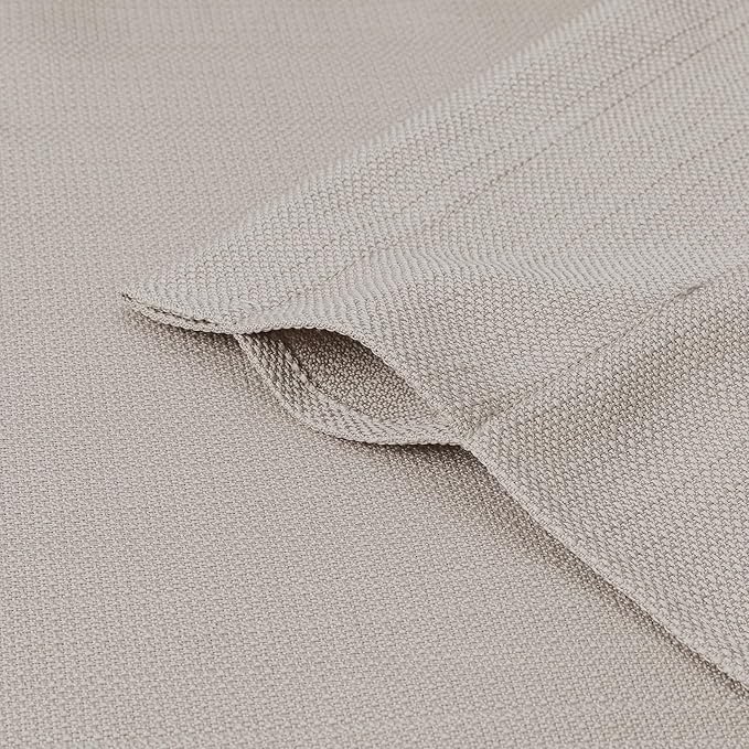 Chyhomenyc 24 Inch Length Tier Curtains, Faux Linen Textured Light Filtering Short Small Cafe Curtains for RV Camper Bathroom Window, 30x24 Inch, 2PCS, Moon Beige