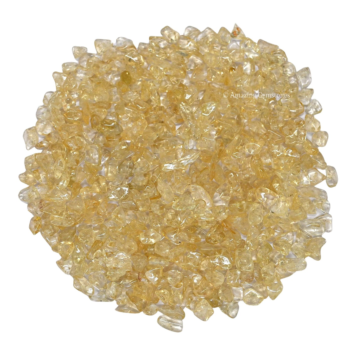 Citrine Pre Drilled Crystal Crushed Chips Beads for Bracelets Making, DIY Handmade Natural Healing Crystals (25 Inch Strand)