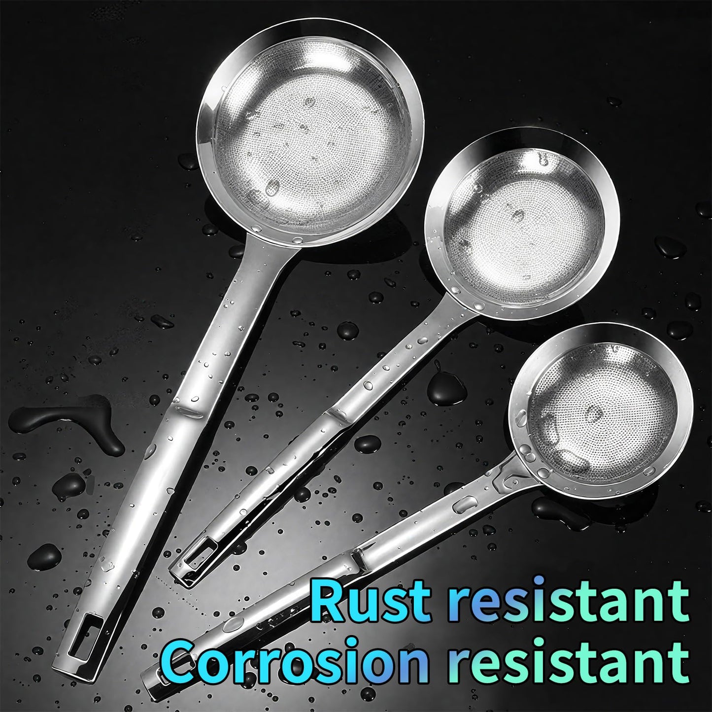 TBWHL Multi-functional Hot Pot Fat Skimmer Spoon - Stainless Steel Fine Mesh Food Strainer for Skimming Grease and Foam DIA 3.1"