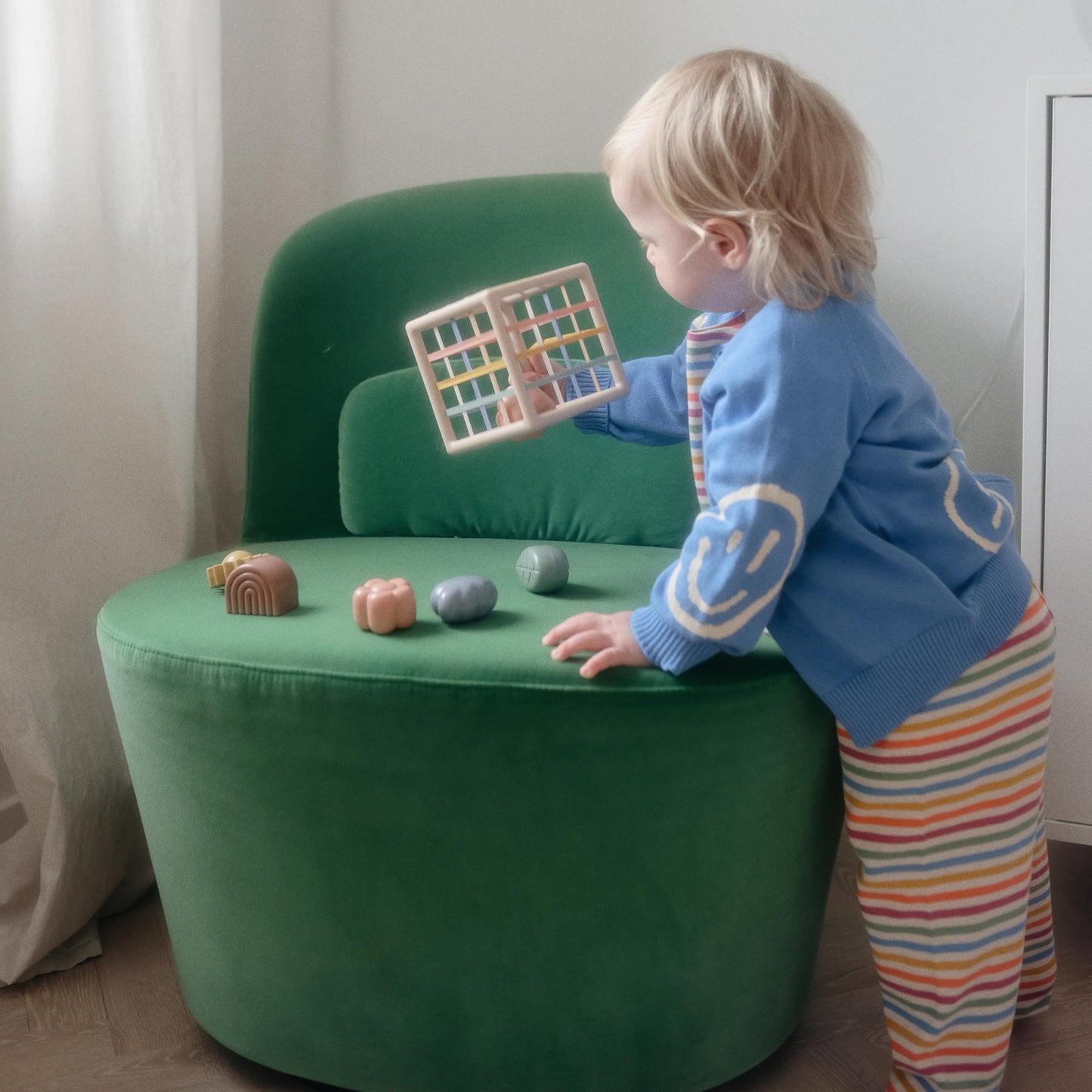 mushie Elastic Shape Sorter | Educational Learning Toy for Kids with 6 Shapes (10 Months+)
