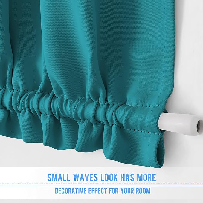 NICETOWN Door Curtain Panel - Front Door Side Light Block Privacy Protect Decoration for Front/Back Entry Way Adjustable Size Dual Rod Pocket Top, 12 W x 72 L, Peacock Teal, 1 Panel