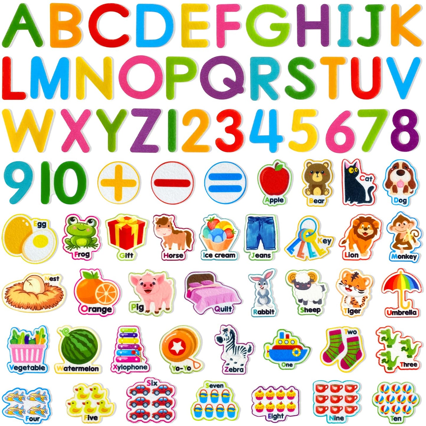 PENGFULL Felt Learning Letters Numbers Pieces,75 Felt Board Pieces for Felt Flannel Board,Alphabet ABC for Toddlers for Kindergarten,Preschool,Toddlers