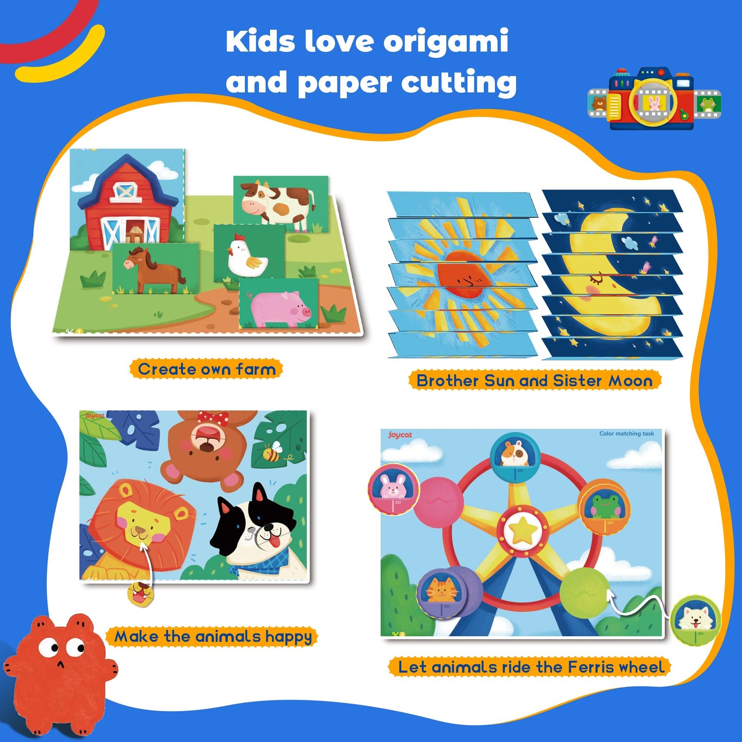 Toddler Scissor Skills Activity Book, 4 Progressive Levels to Learn Cutting for Kids Ages 3-6, 27 Fun Crafts with Child-Safe Scissors, Develop Fine Motor Skills, Ideal Christmas Gift & Arts and Crafts