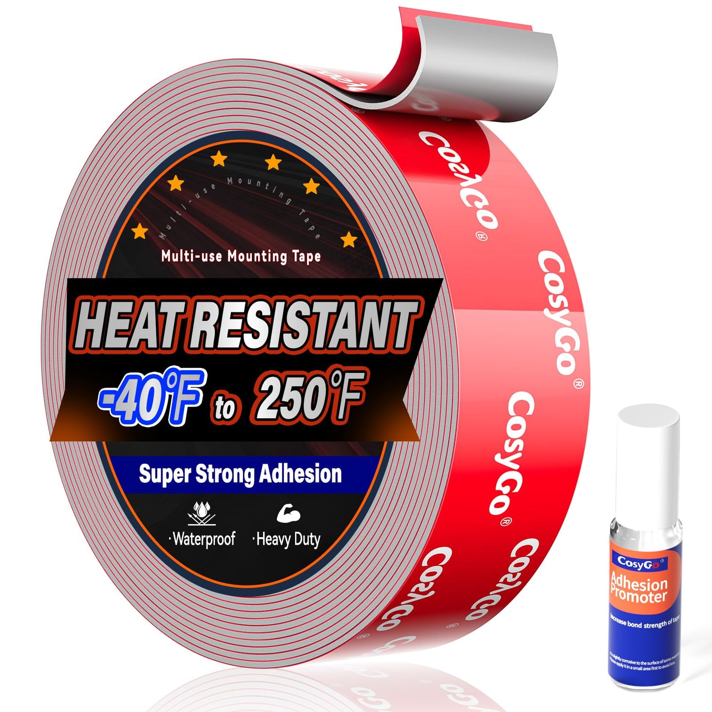 Cosygo Double Sided Tape Heavy Duty, 15FT Outdoor Heat Resistant Automotive Waterproof Mounting Tape, 1.2In Width Super Strong Adhesion Foam Tape