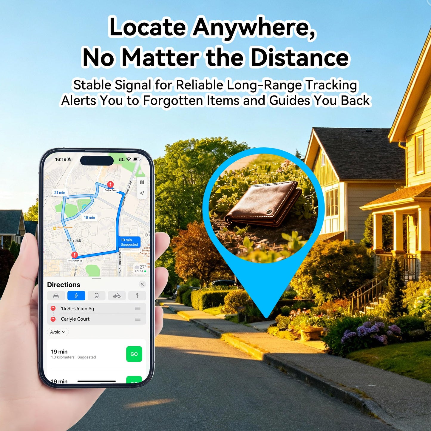 LandForce Ultra-Thin Wallet Tracker Card 0.07in IP68 Waterproof Bluetooth Tracker Smart Finder for Passport, Wireless Charging, Card Locator, iOS Only, Compatible with iPhone/iPad/Mac