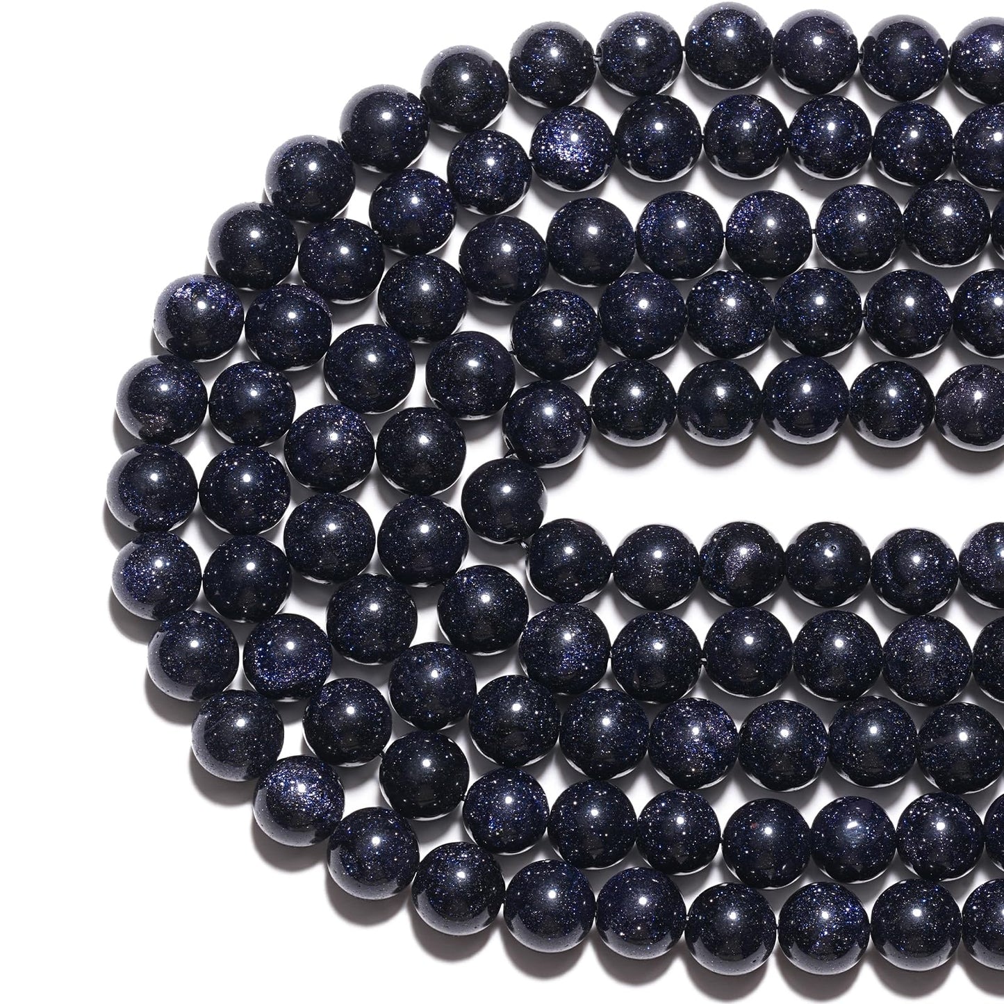 8mm Natural Blue Sandstone Gemstone Polished Round Smooth Stone Beads for Bracelets Jewelry Making