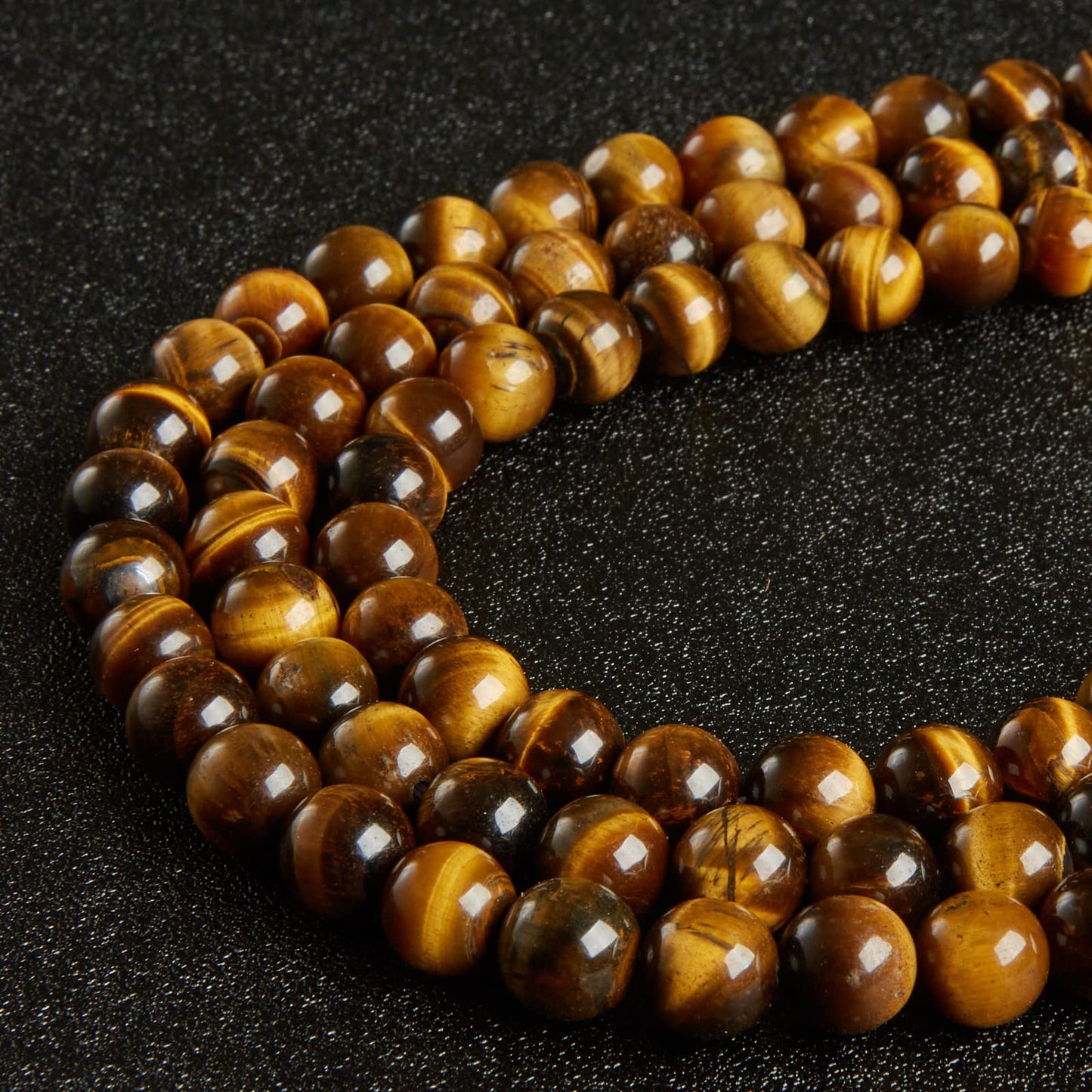 60pcs 6mm Yellow Tiger Eye Beads Natural Gemstone Beads Round Loose Beads for Jewelry Making