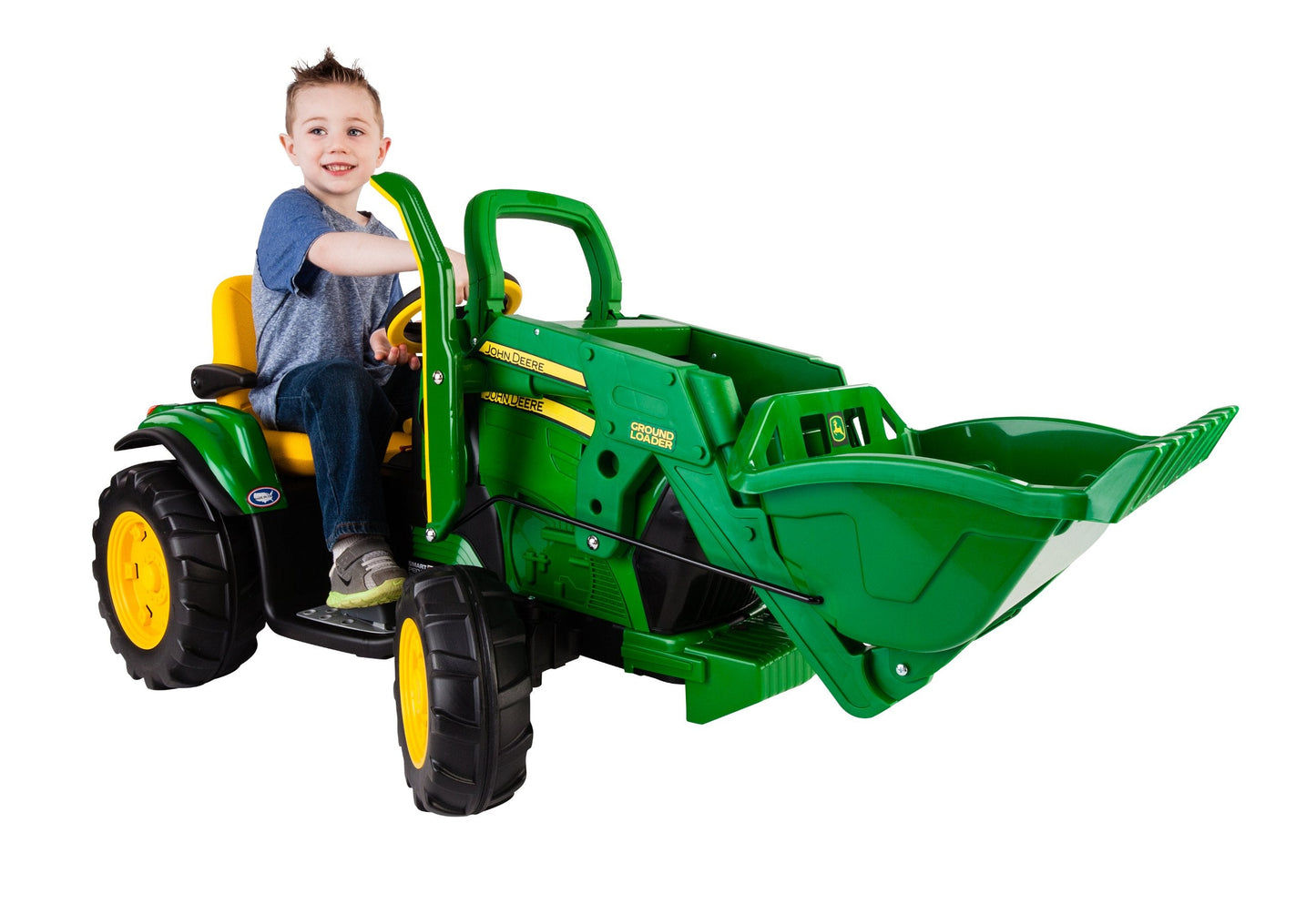 Peg Perego John Deere Ground Loader Tractor Extra-Large 12 Volt Ride on Tractor for Kids Ages 3-7