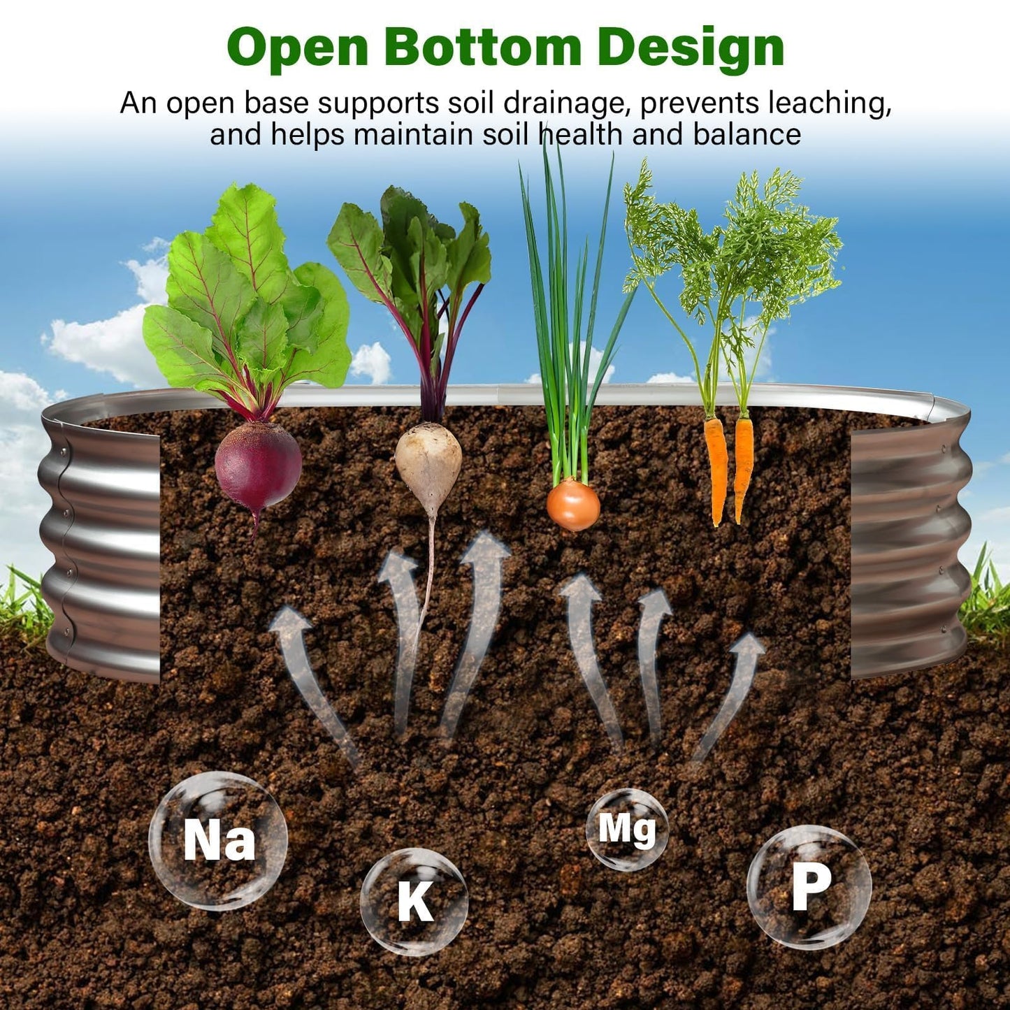 Eclaron Raised Garden Bed Kit,2 Pack 4x2x1ft Galvanized Garden Beds Outdoor with Safety Edging,Rust-Resistant Garden Bed - Oval Large Metal Planter Box for Vegetables…