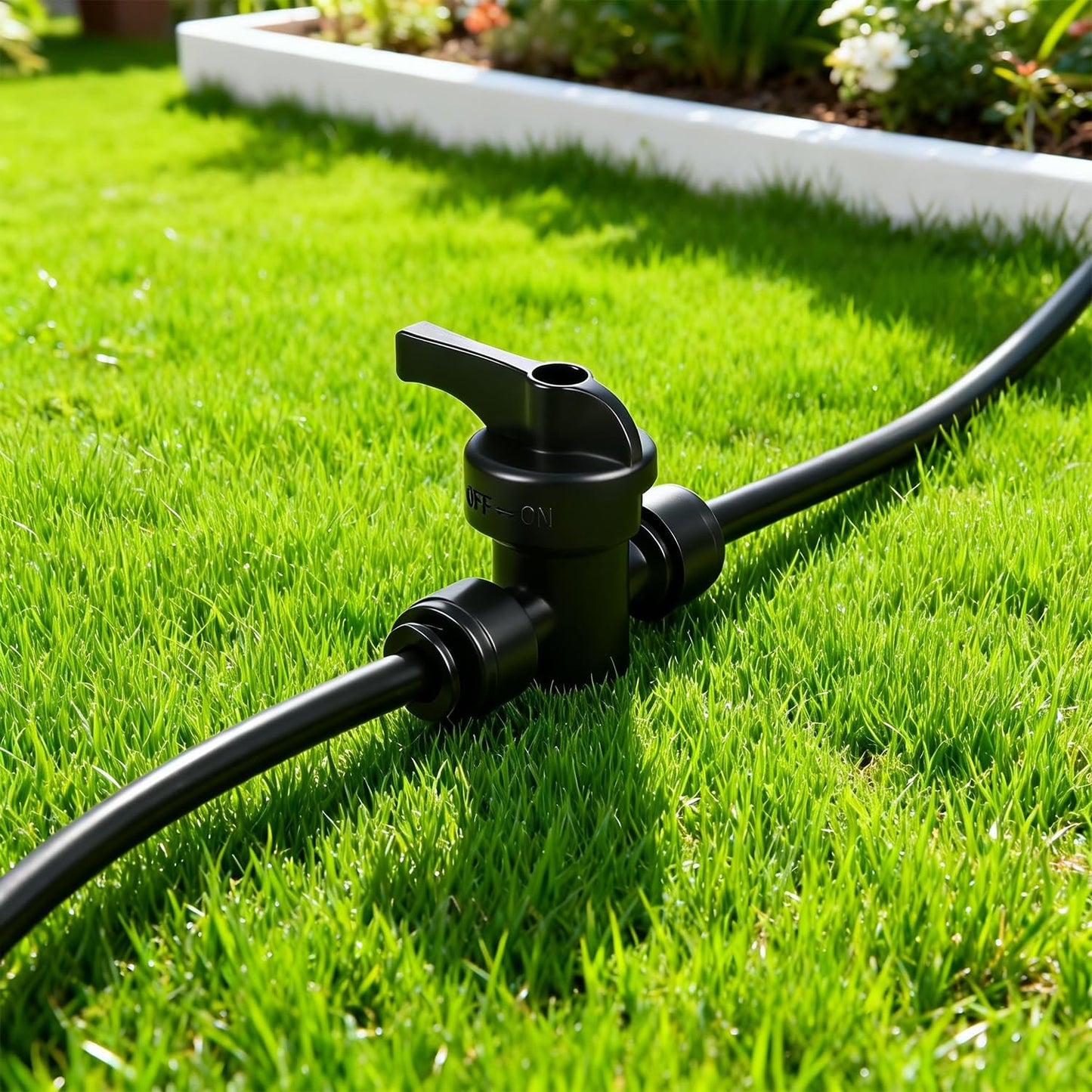 Copadri Quick Connect 1/4" Drip Irrigation Shut Off Valve Fitting: 10 Pieces Push to Fit Drip Line Shutoff Valve Parts for 1/4-Inch Tubing Leak Free Dripline Hose Connectors for Garden Watering System