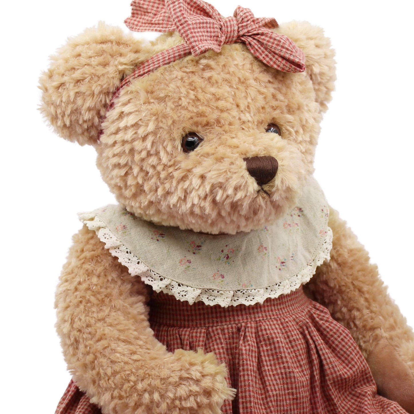 oitscute Big Baby Teddy Bear with Cloth Cute Stuffed Animal Soft Plush Toy 25" (SmallRed&Brown)