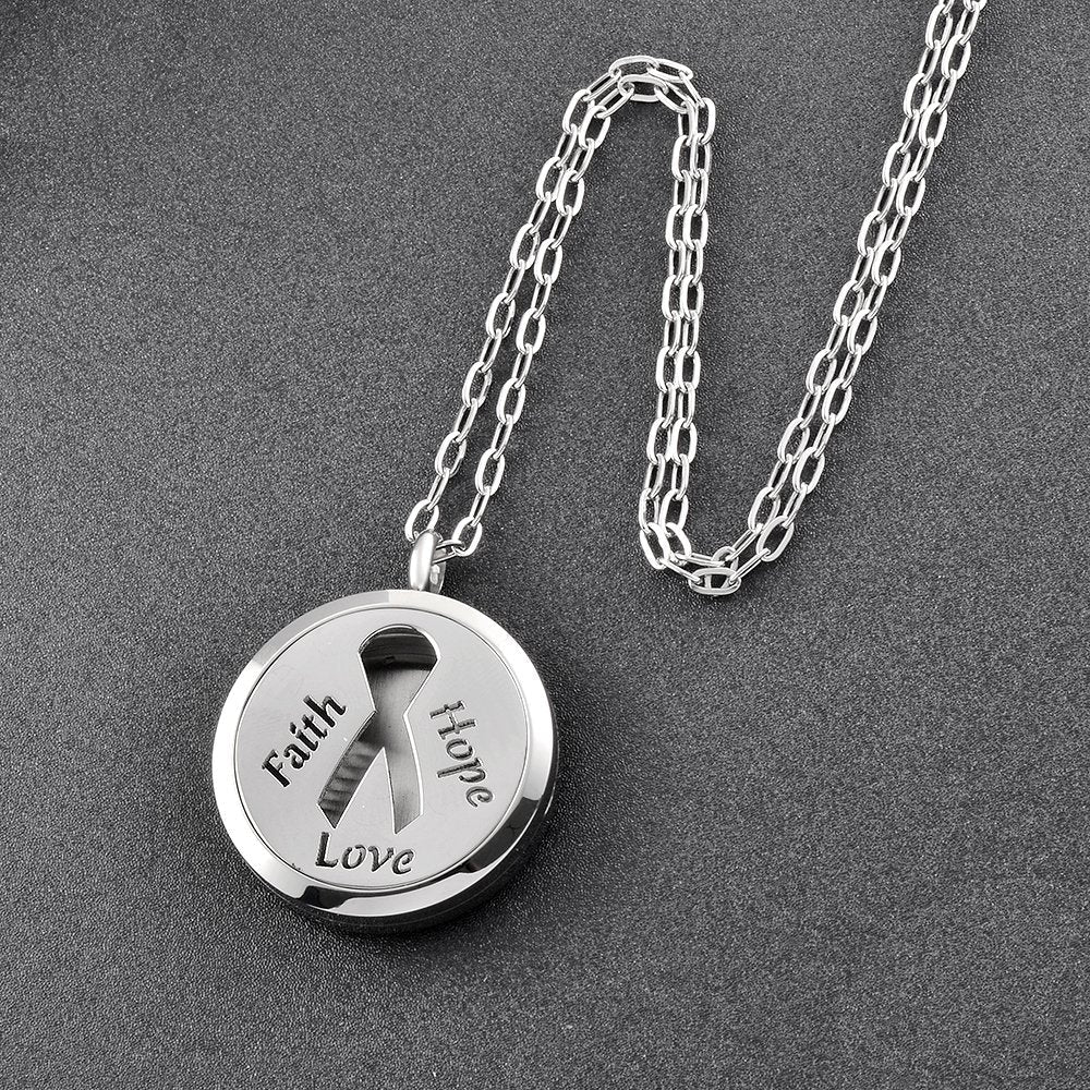 mingkejw Essential Oil Diffuser Necklace Aromatherapy Pendant Locket Jewelry Stainless Steel Perfume Necklace| 22’’ Adjustable Chain| 12 Refill Pads| Gift Box