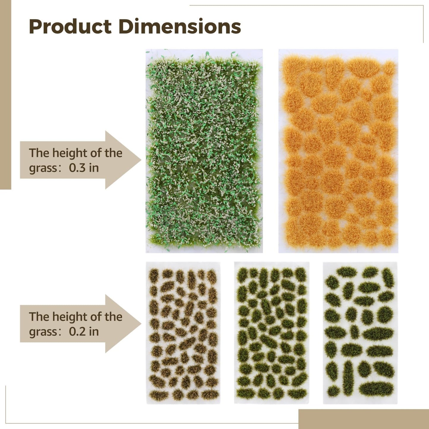 OMISTAR 265 PCS Static Grass Tuft, Model Grass for Diorama, DIY Miniature Fake Grass, Green Yellow Mixed Grass for Railway Layout, Landscape Terrarium Bottle, Flower Pot
