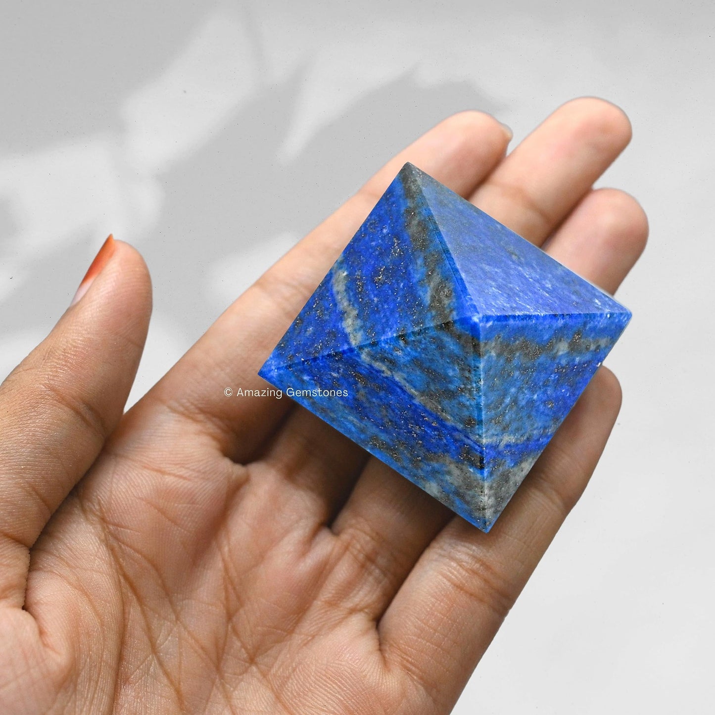 Amazing Gemstone Lapis Lazuli Pyramid Crystal Healing Stones - 1.5" Great Pyramid Figurine of Natural Stone Pyramid for Meditation, Reiki, Chakra Balancing and Crystal Pyramids Grid