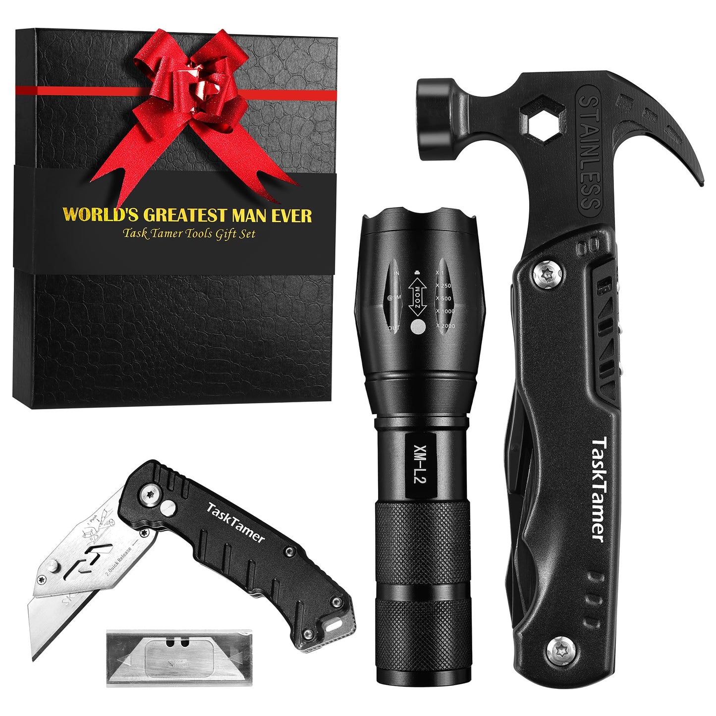 Multitools for Men, Man Gifts Multi-tools Set with Multi-Hammer, Utility Knife & Tactical Flashlight, EDC Gears for Car, Camping, Emergency & Outdoor Adventures, Gifts For Christmas Birthday
