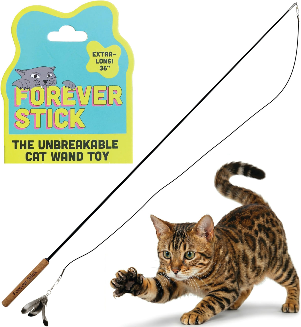 Repounce Forever Stick Durable Cat Wand Toy, 9 Attachments and 3 Strings