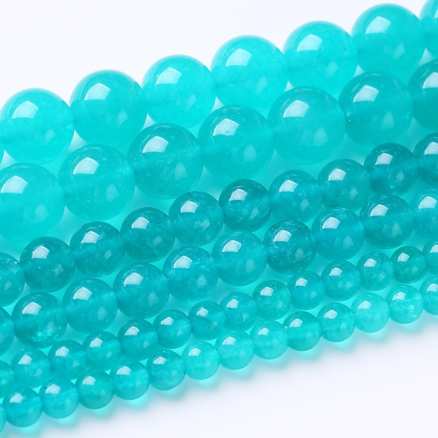 90PCS 4MM Amazonite Blue Chalcedony Natural Gemstone Round Stone Beads for Jewelry Making DIY Energy Stone Healing Power Bracelet 15"