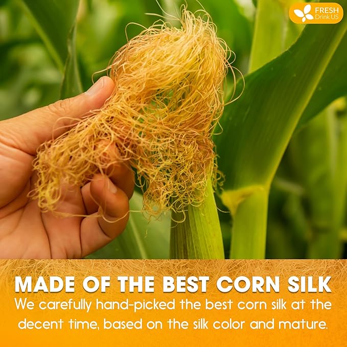 FreshDrinkUS, Corn Silk Powder 8oz – Premium Herbal Ingredient, Pure Ground Corn Silk for Tea, Smoothies & Culinary Use – Resealable Pouch