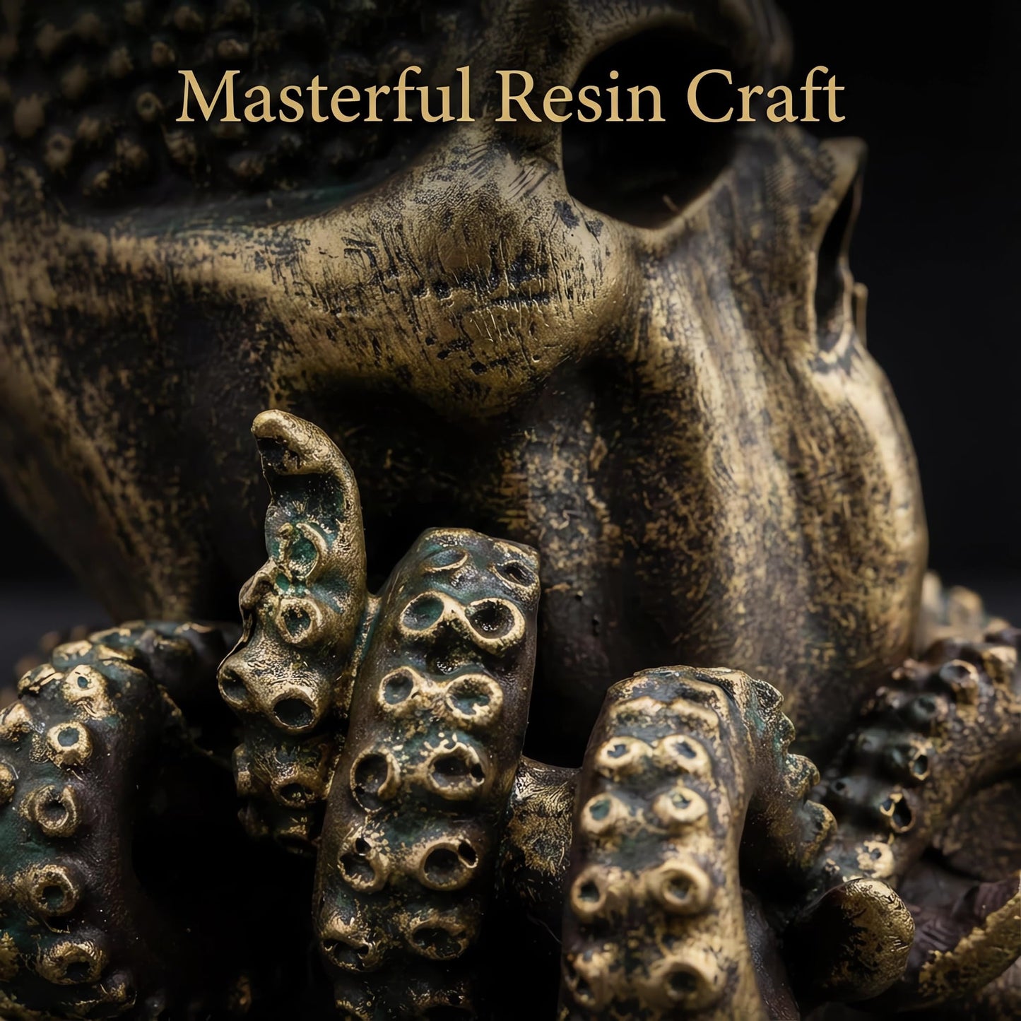 Wizerlis Cthulhu Statue, Cthulu Skull Head Octopus Figurine,Kraken Decor Octopus Statue,6" H Skull Creature Fantasy,Desktop Decoration Halloween Ornaments,Steampunk Decor Diablo Decoration.