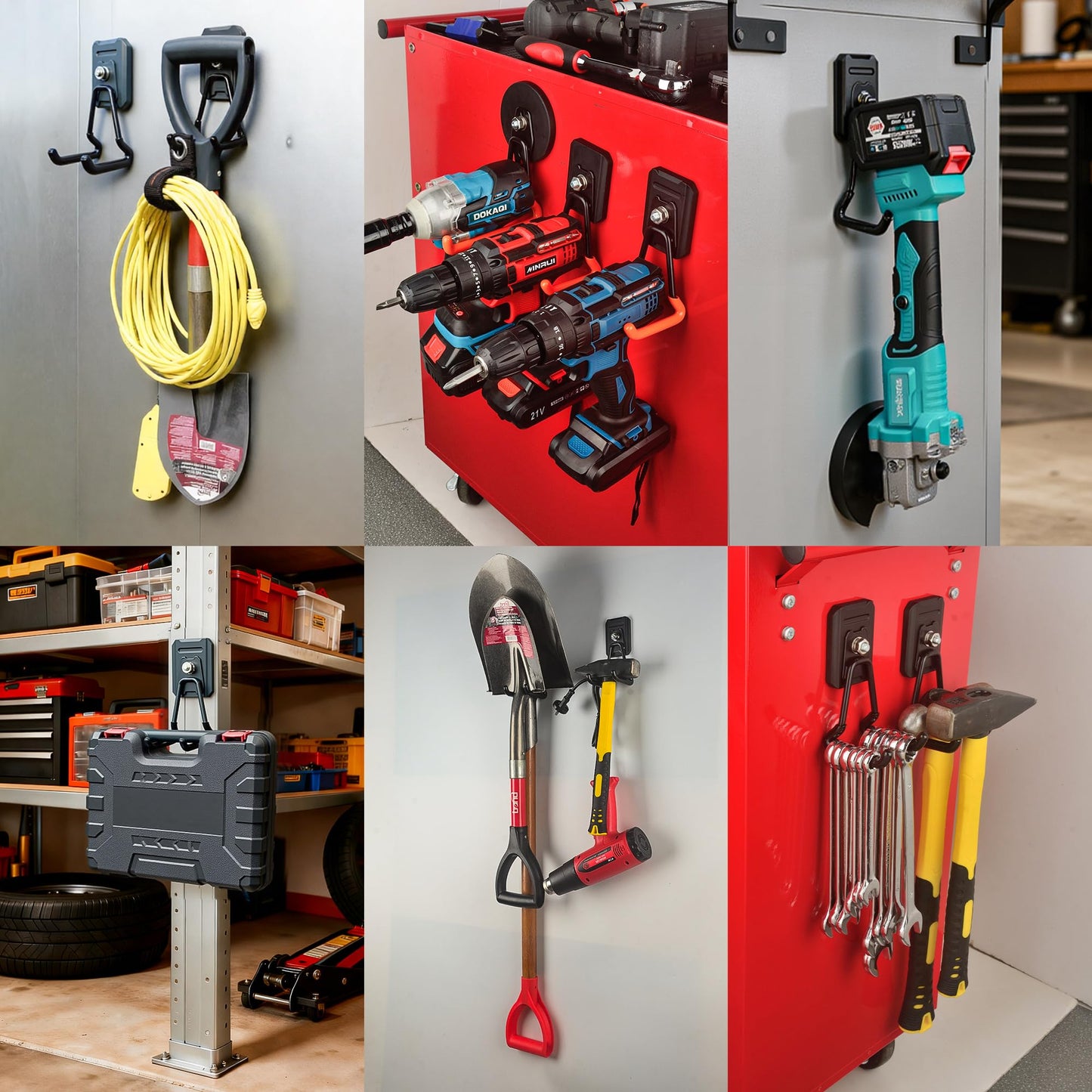UNUSFIRE Heavy Duty Magnetic Hook, Large Utility Storage Magnetic Garage Hooks, Strong Magnet Hooks for Hanging Power Tool Hose Drill Metal Cart in Garden Workshop Kitchen (4Pack)