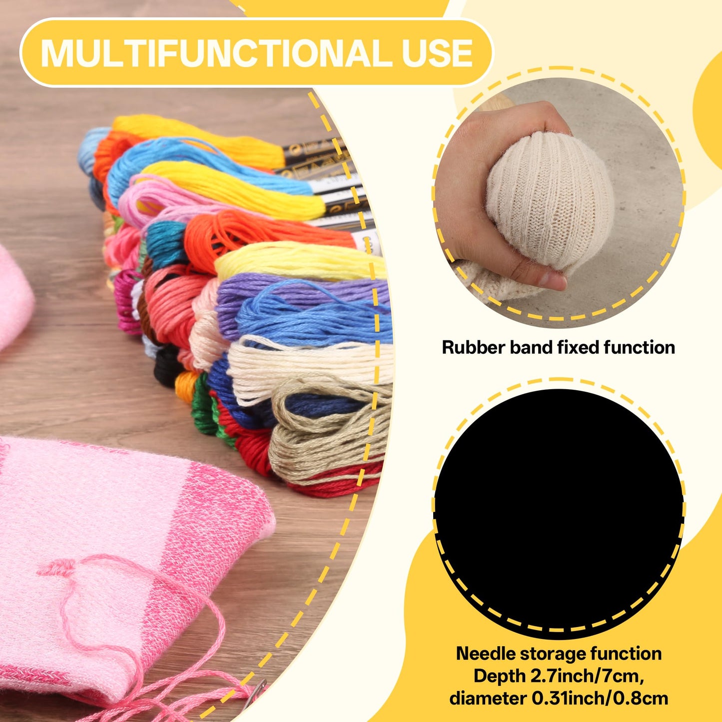 PHOXPH Mini Darning Loom Kit, Egg Knit Patch Kit, PatchMaker Mending Tool with 50 Colors Yarn, 14 Hooks, Weaving Loom for Socks, Jeans & Sweaters, Clothes Repair, Fixing Kit for Beginners (Egg Set)