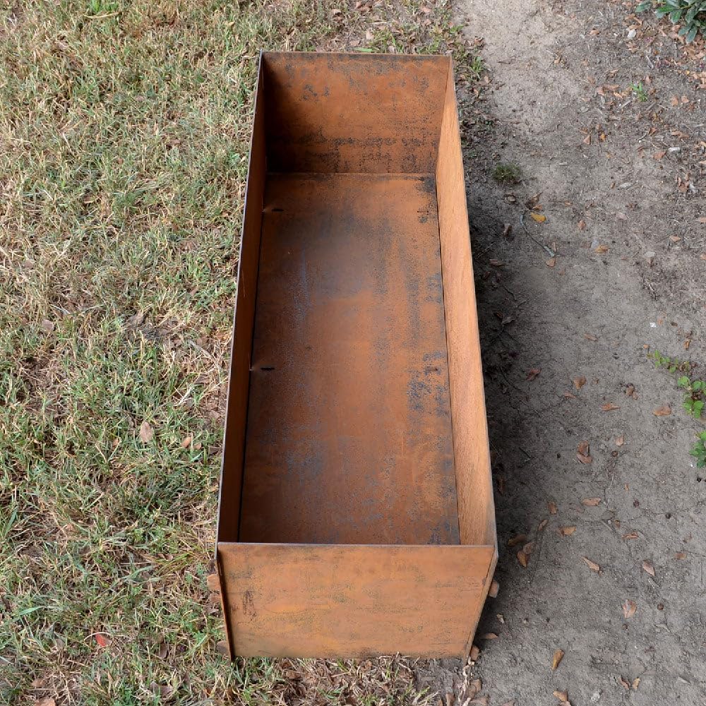 TITAN GREAT OUTDOORS Corten Steel Planter Box 16"(H) x 47"(L) Patina Rustic