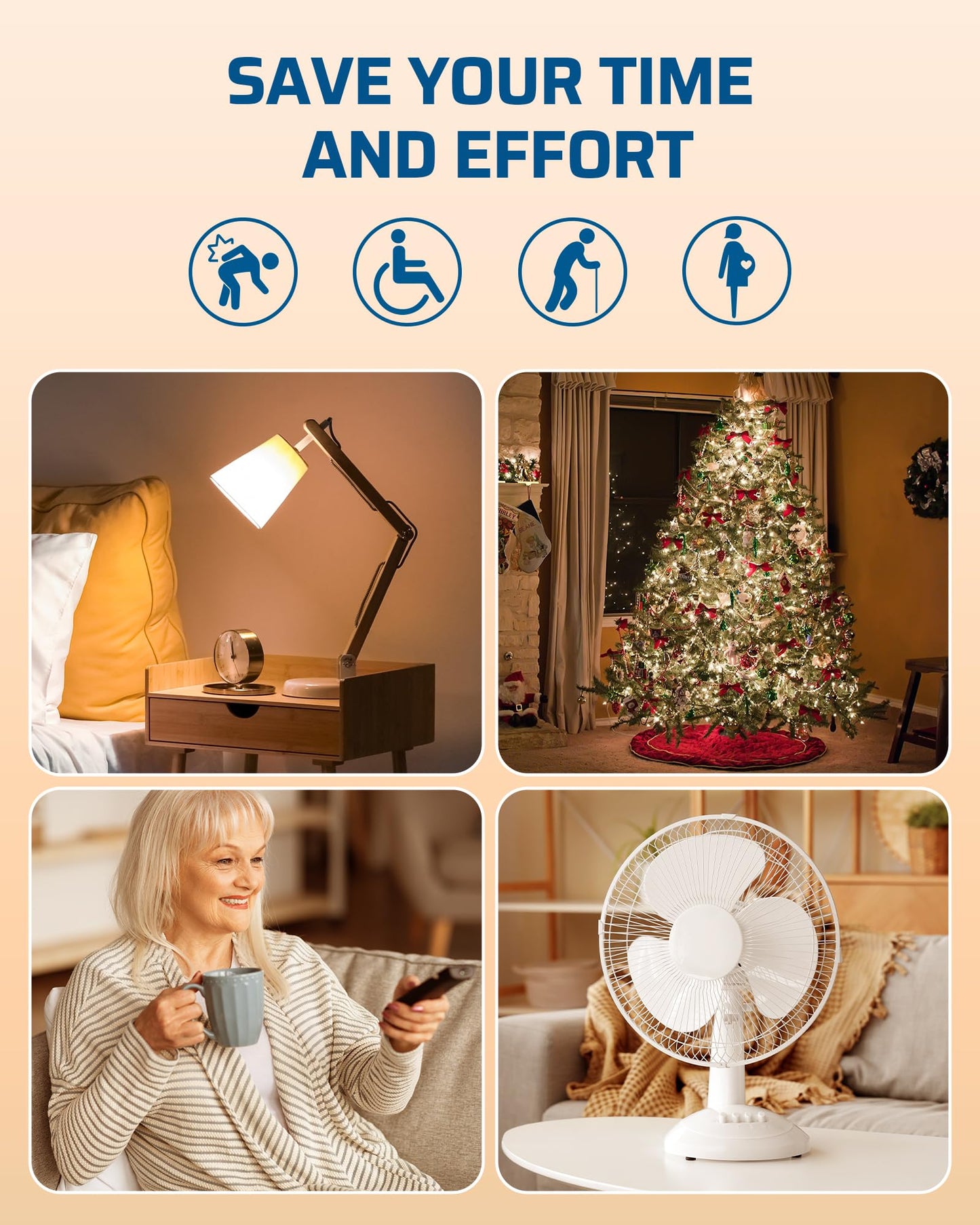 DEWENWILS Wireless Control Outlet for Christmas Decor, Programmable and Expandable Electrical Switch, 100FT Range, 125V/15A/1875W Light Switch, 2 Remote and 5 Outlets