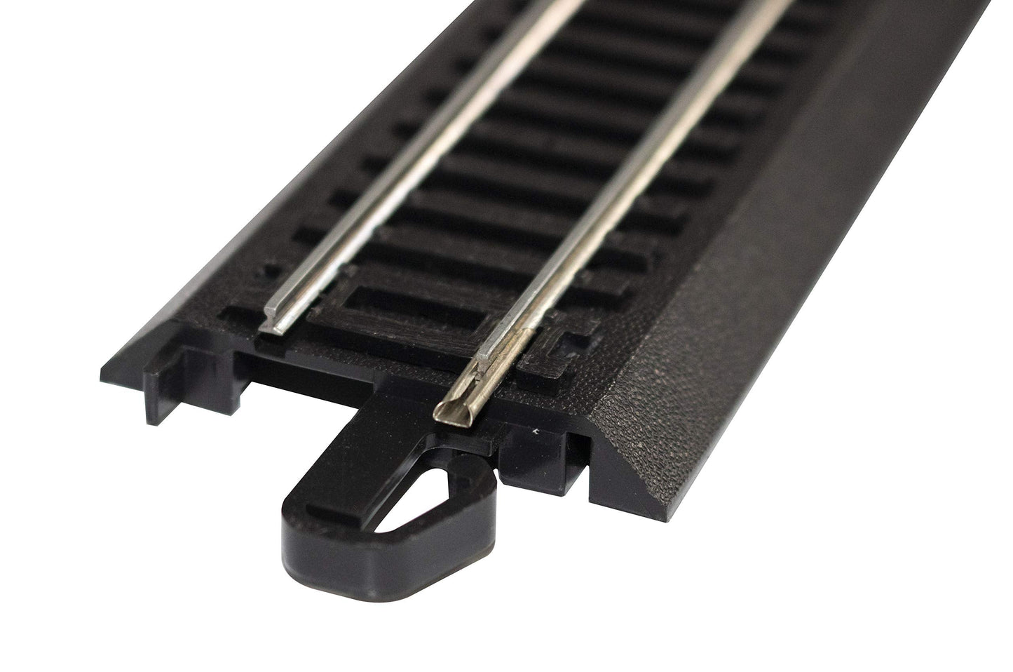 Bachmann Trains - Snap-Fit E-Z TRACK 18” RADIUS CURVED RERAILER (2/card) - STEEL ALLOY Rail With Black Roadbed - HO Scale