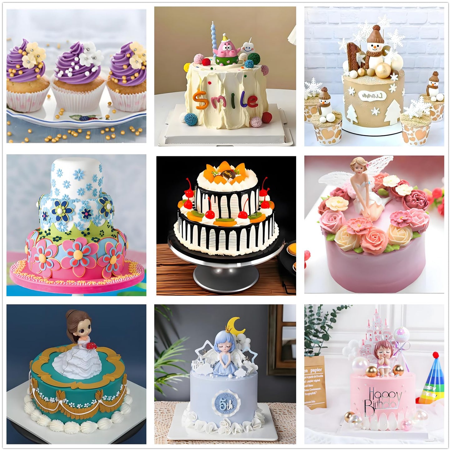 ANSLYQA Cake Decorating Kit, 237 Pcs with Aluminium Cake Turntable, Leveler, 24 Numbered Icing Tips, 2 Spatulas, 3 Scrapers, 2 Coupler, 50 Cupcake Liners, 100 Pastry Bags & More Baking Tools