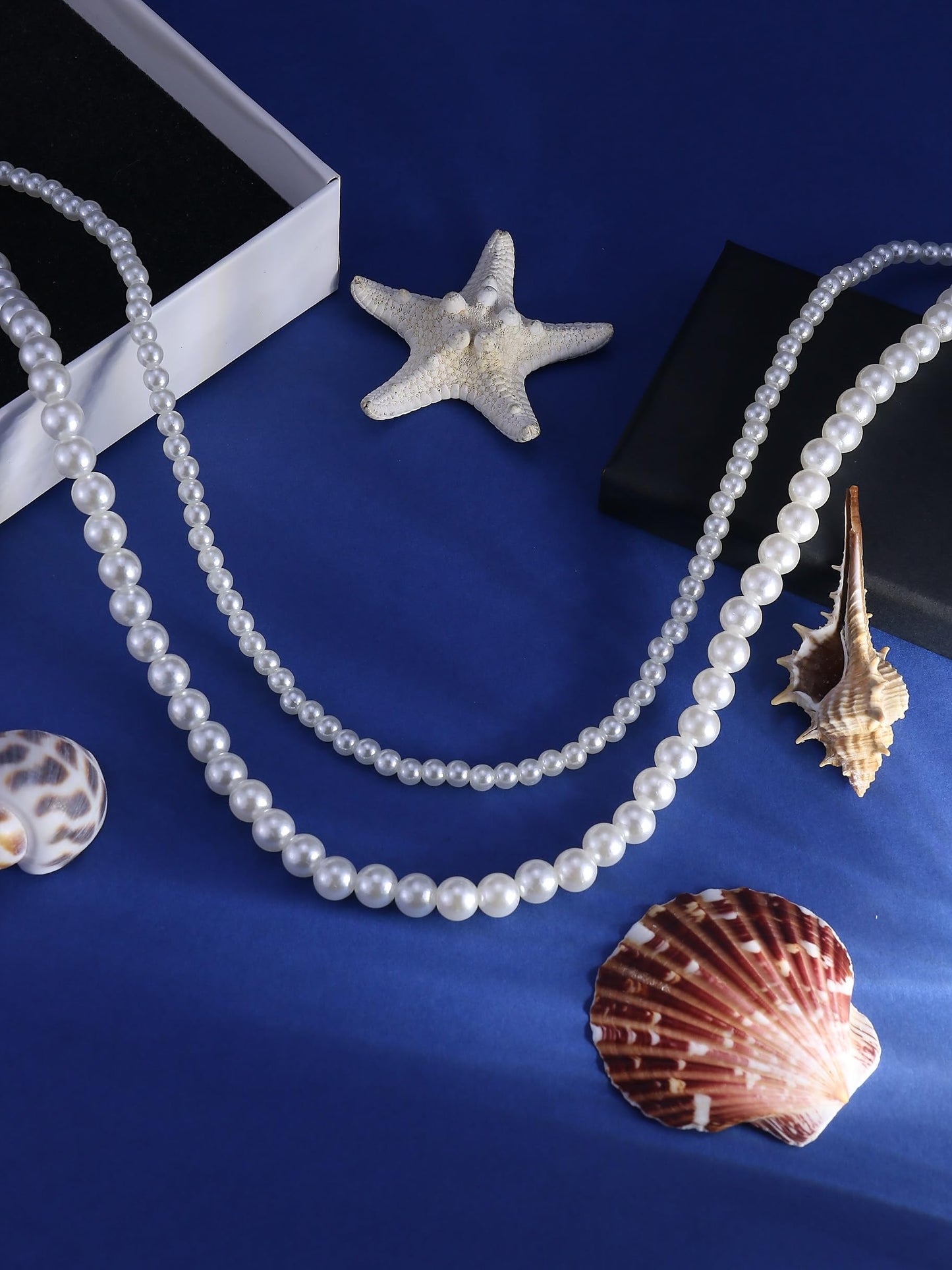 Lookray Pearl Necklace for Women Dainty 6MM Round Imitation Pearl Choker Necklace Simple Multilayer ‌Pearls Choker Fashion Wedding Pearls Jewelry for Brides