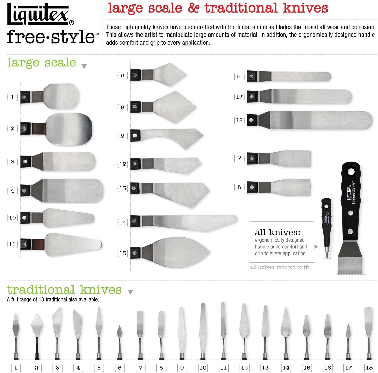 Liquitex Professional Freestyle Traditional Knives 6-Piece Ring Set