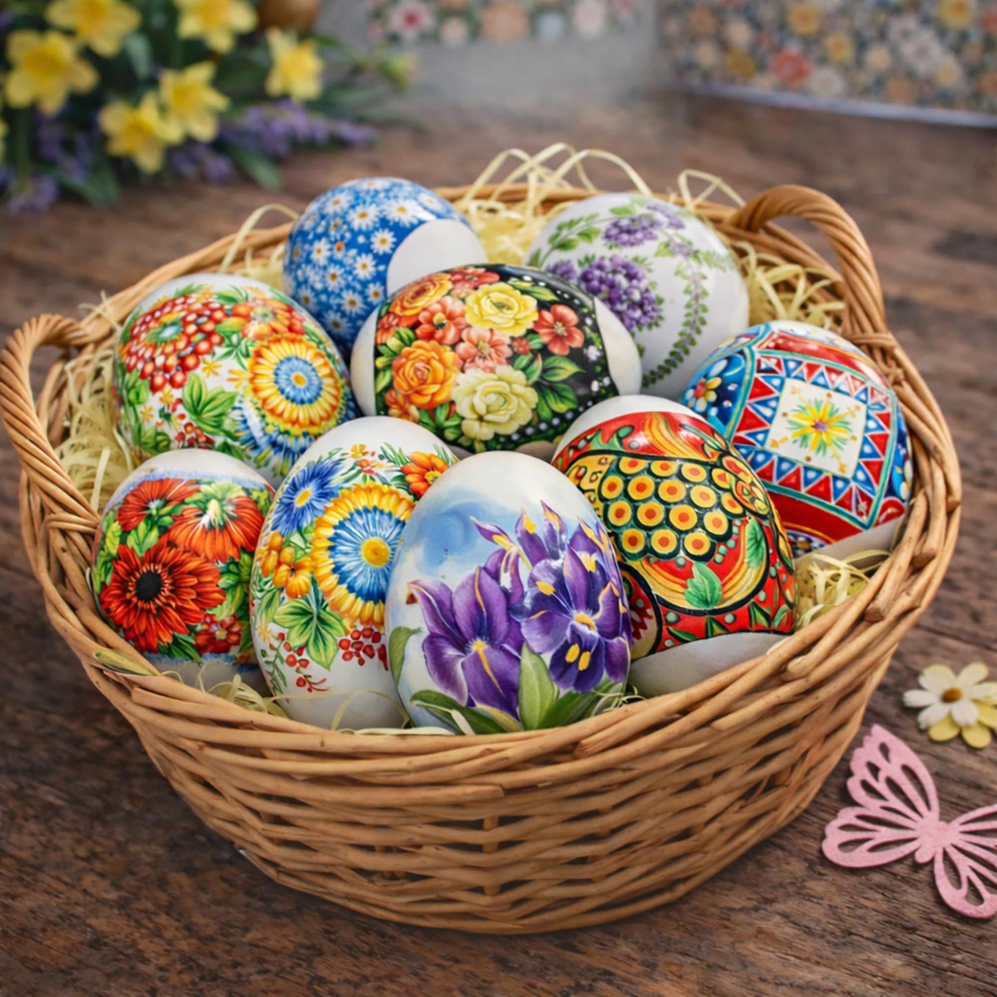 Pack 10 Thermo Heat Shrink Sleeves - Easter Egg Decorating Kit - Ukrainian Pysanky Supplies - Decorative Egg Wraps - Easter Decoration Wraps Pysanka Pysanky - for 70 Eggs