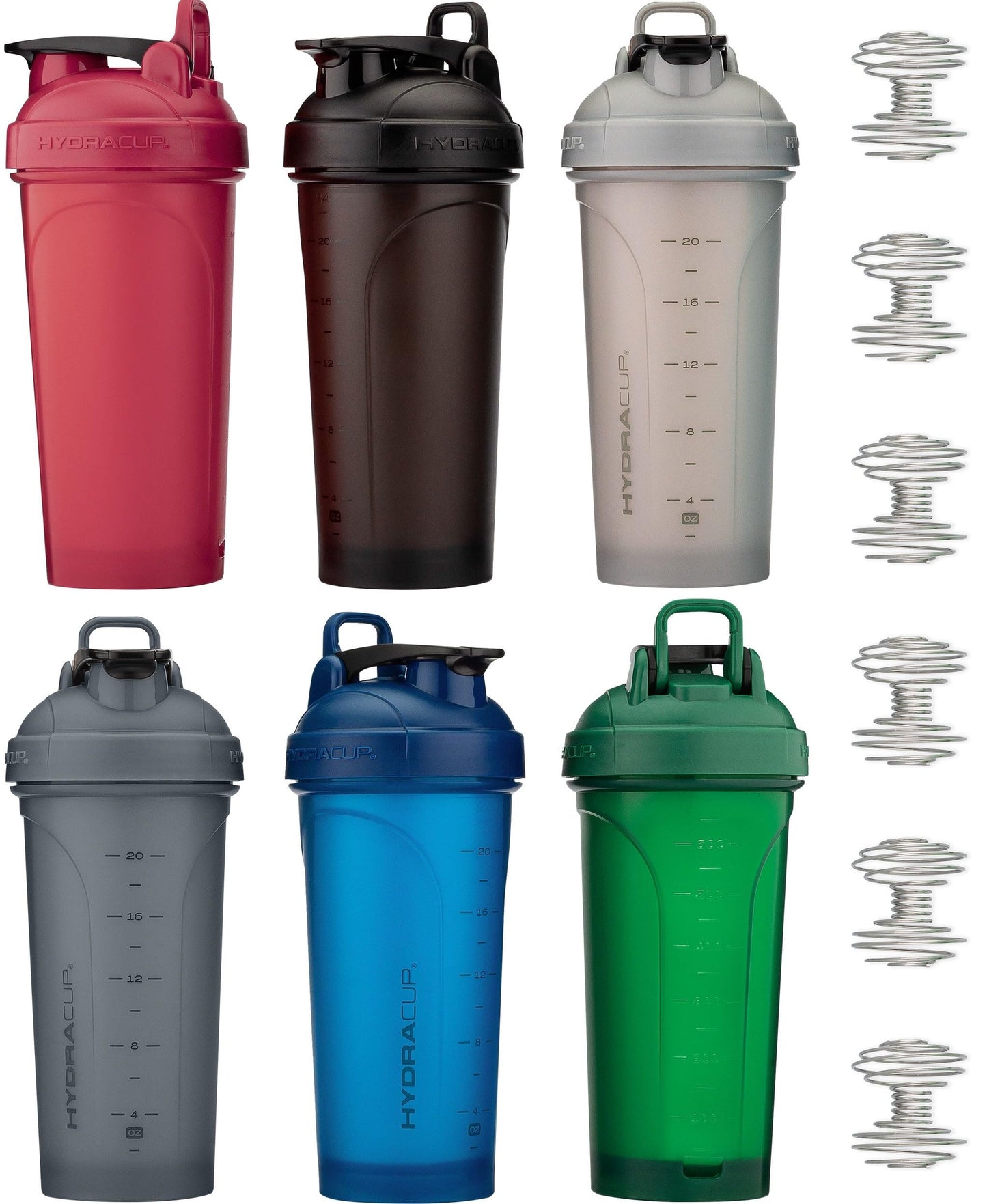Hydra Cup 6 Pack 28 oz Protein Shaker Bottles for Protein Mixes with Whisk Ball, Leak-Proof Shaker Cups for Protein Shakes, BPA-Free with Carry Handle (OG Sport Mix)