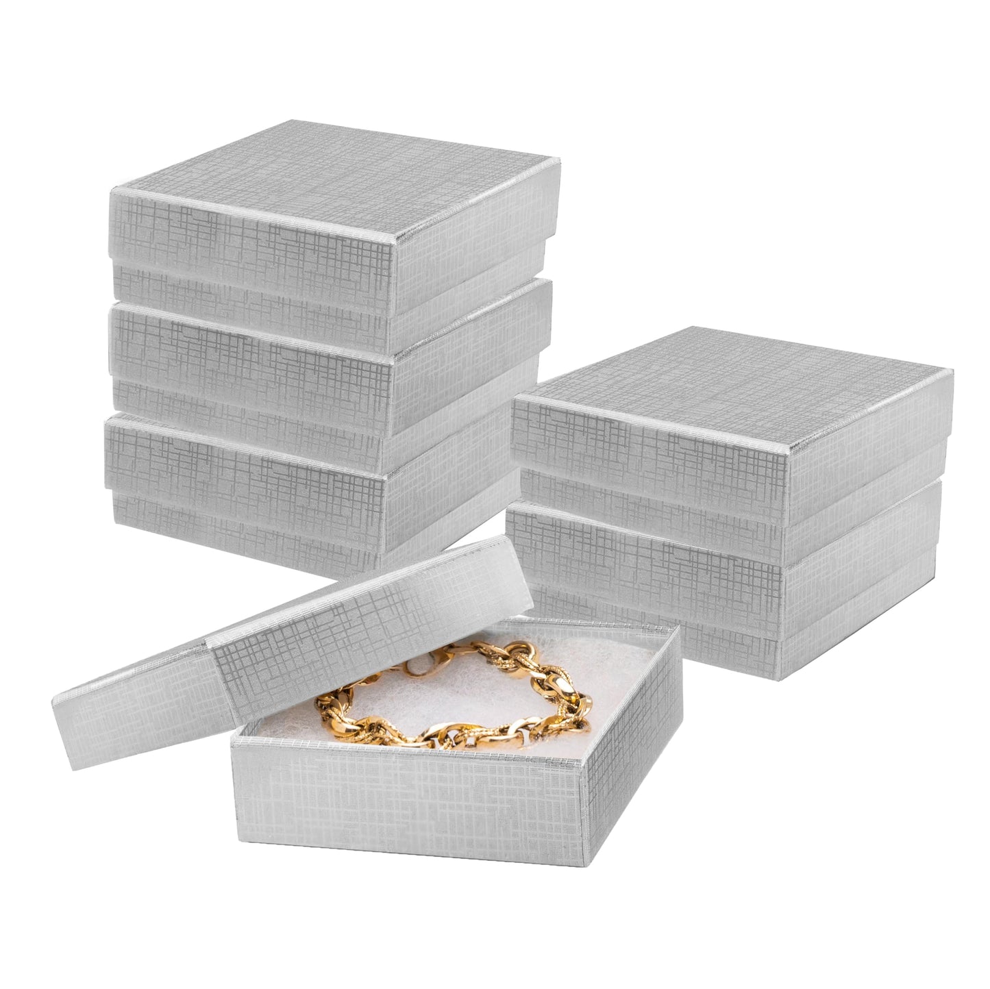 Prestige & Fancy Jewelry Gift Boxes 6 Pack 3.5x3.5x1 inch Cardboard Jewelry Box, Cotton Filled Small Gift Boxes With Lids | For Earring, Bracelet, Necklace, Gift Card Boxes For Presents