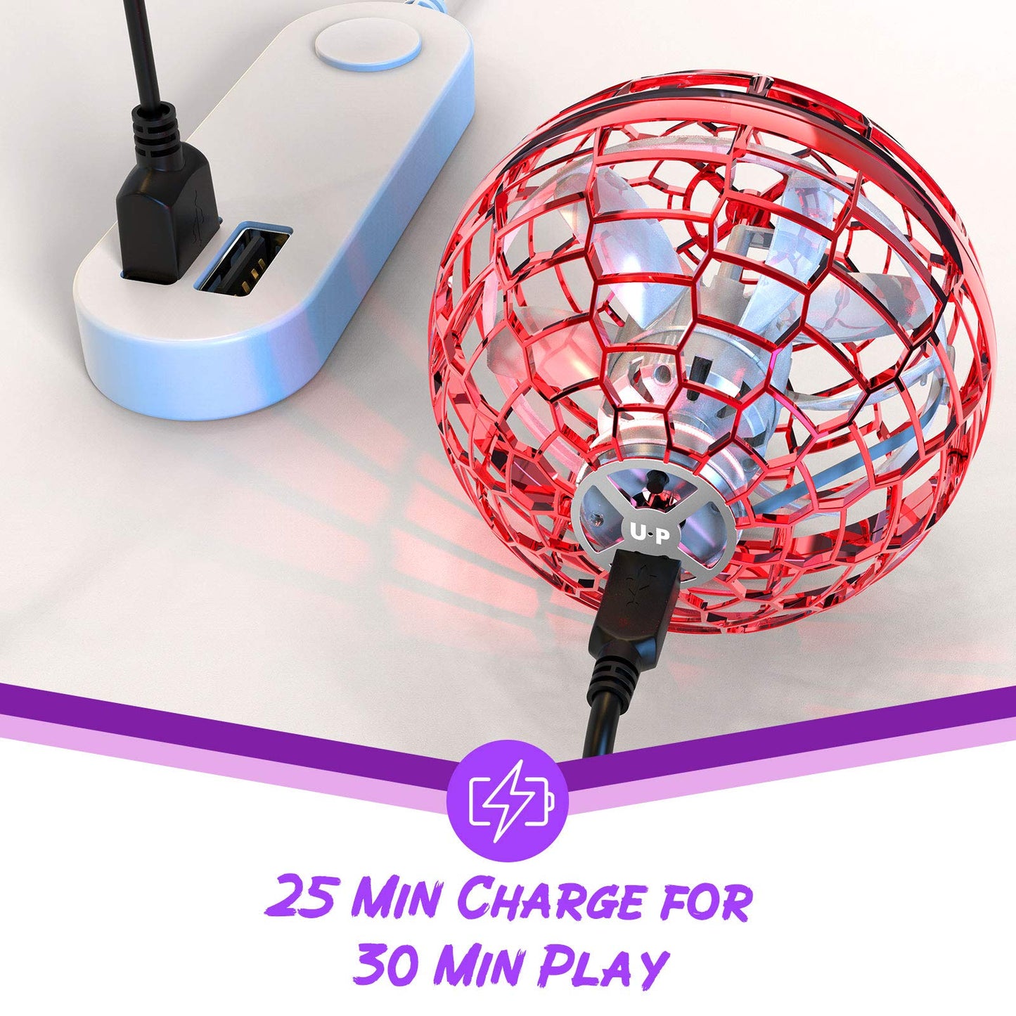 ATHLERIA Pro Hand Operated Drone with Magic Controller for Kids Adults - Hand Controlled Helicopter Flying Ball with 360° Rotating and RGB Lights - Mini Drone Interactive Toys Indoor Outdoor