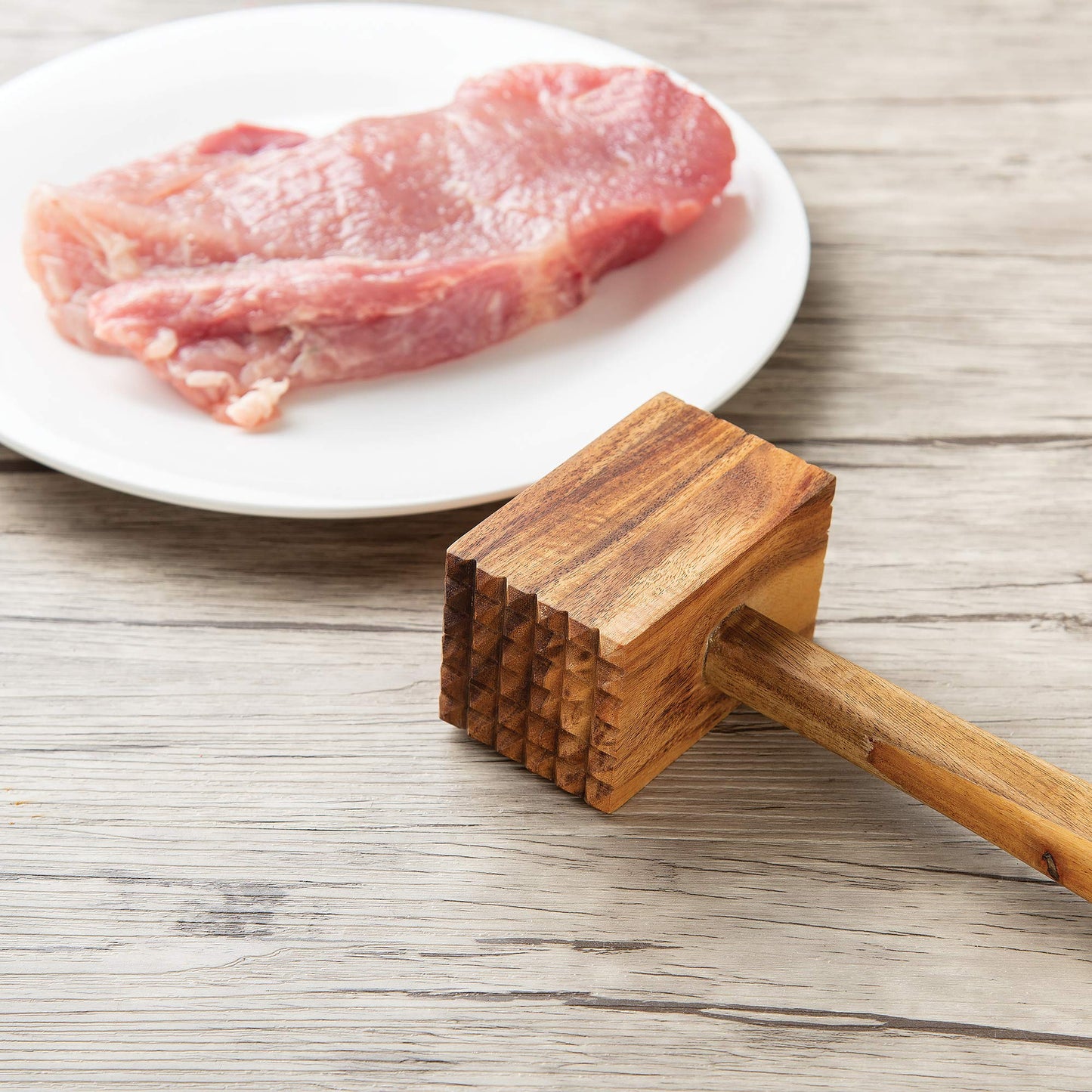 Ironwood Gourmet Acacia Wood Meat Tenderizer, 11.5-inches, Brown
