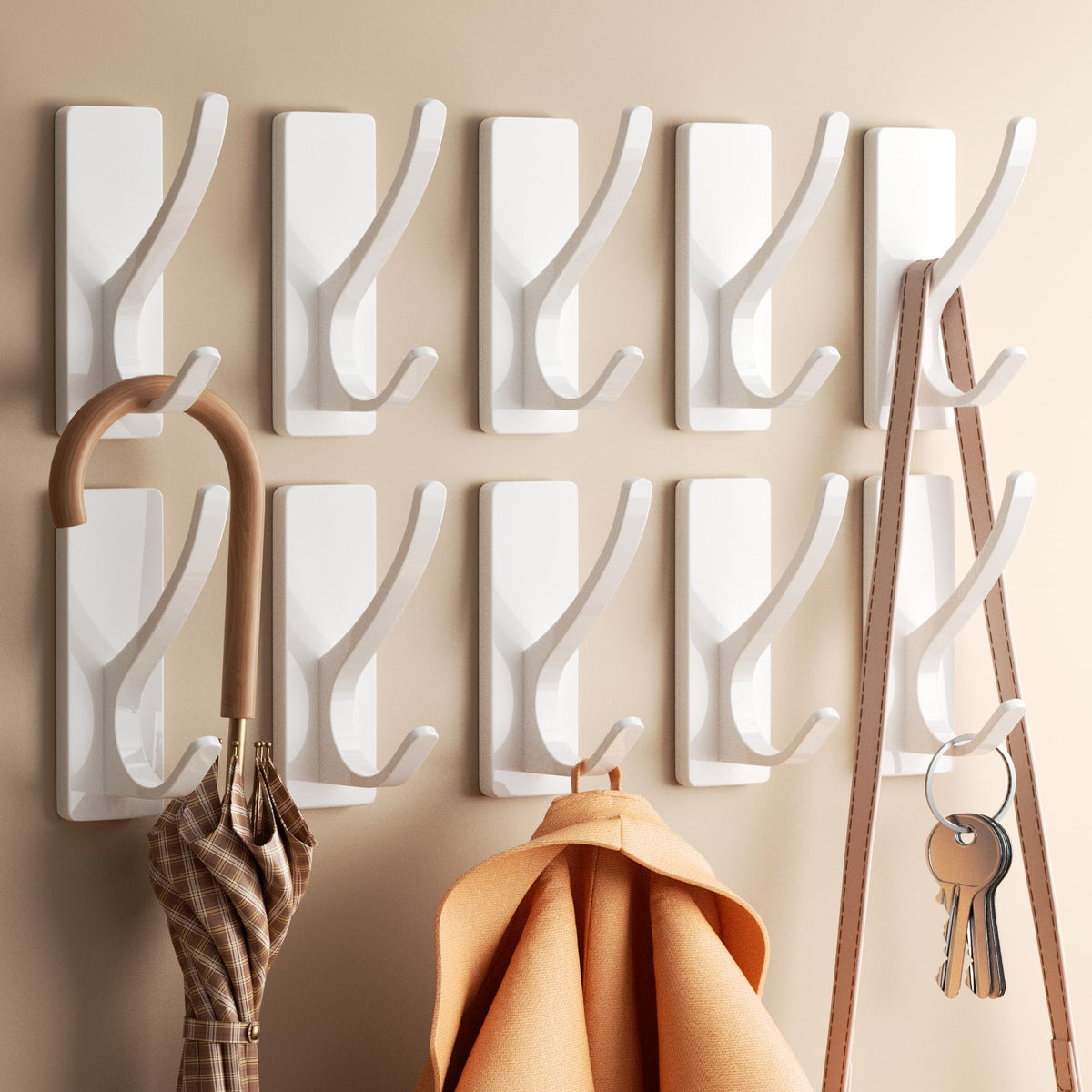 White Self Adhesive Hook (10 Count)