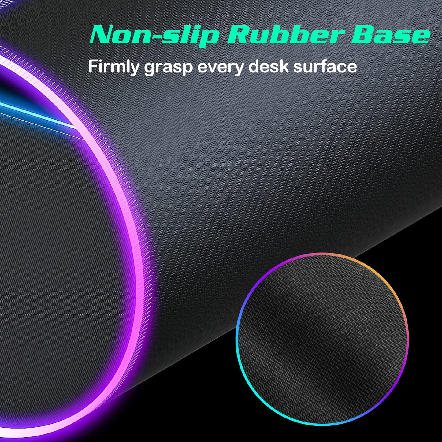 RGB LED Mouse Pad with 15W Wireless Charger Gaming Mouse Pad with 10 Light Modes, Extra Large Mousepad Non-Slip Rubber Base Computer Keyboard Mat for Men