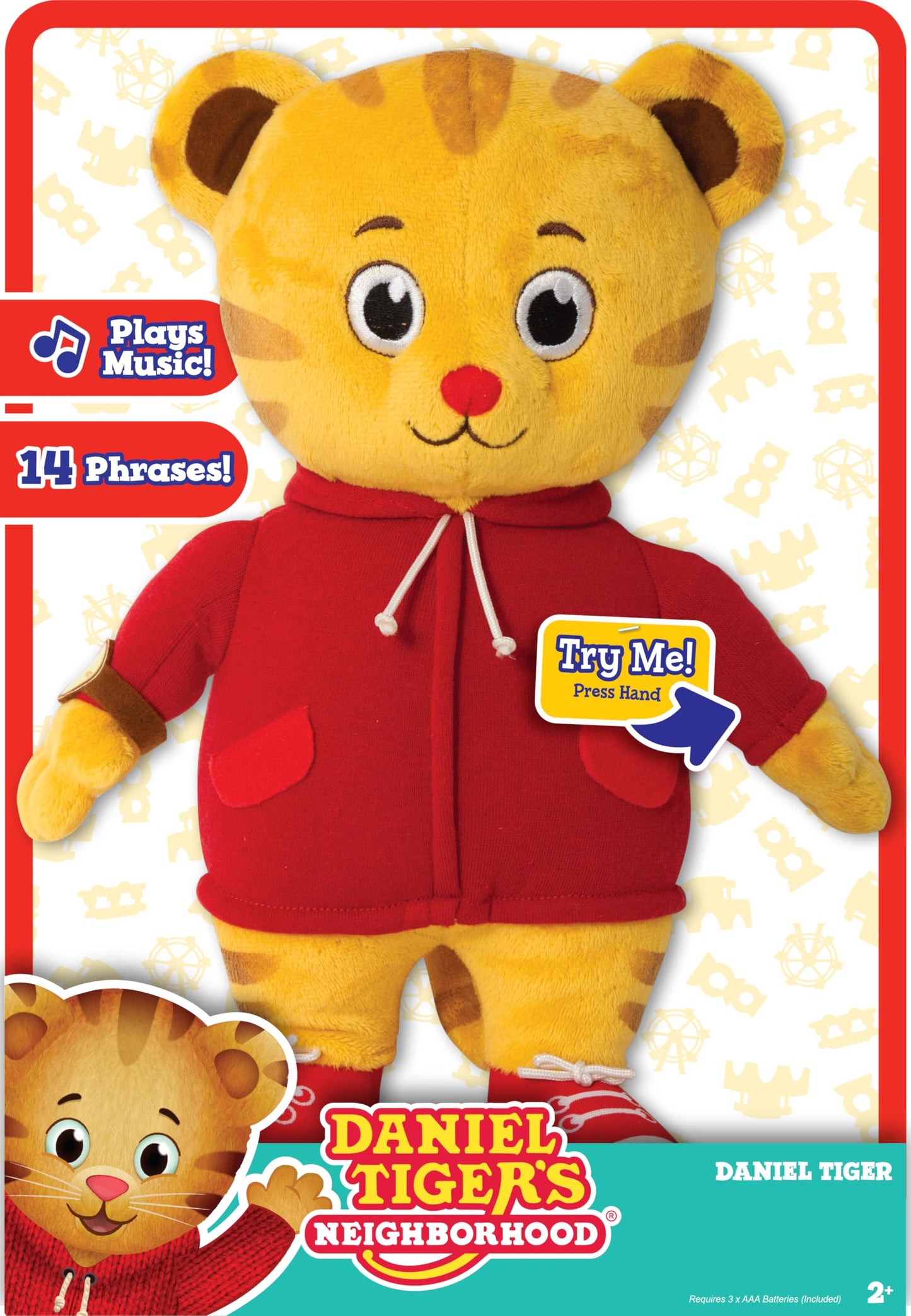 Daniel Tiger's Neighborhood Daniel Tiger Talking Friend Plush, Soft & Cuddly Stuffed Toy, Features Phrases & Songs!