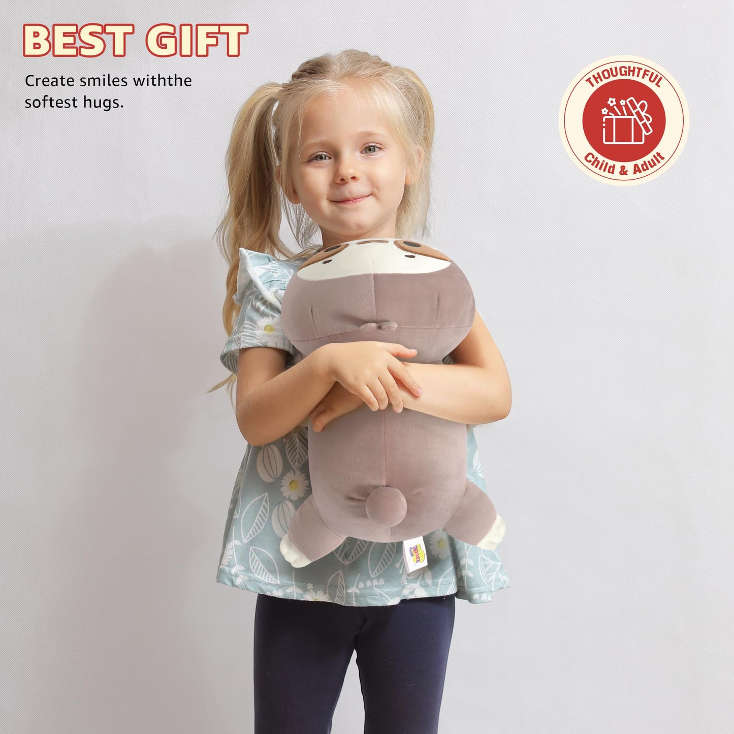 Onsoyours Original Weighted Sloth Plush, Cute 13.8"|1.8 Pound Hugging Sloth Weighted Stuffed Animal, Soft Collectible Plushies Pillow Toy Gift for Kids & Adults
