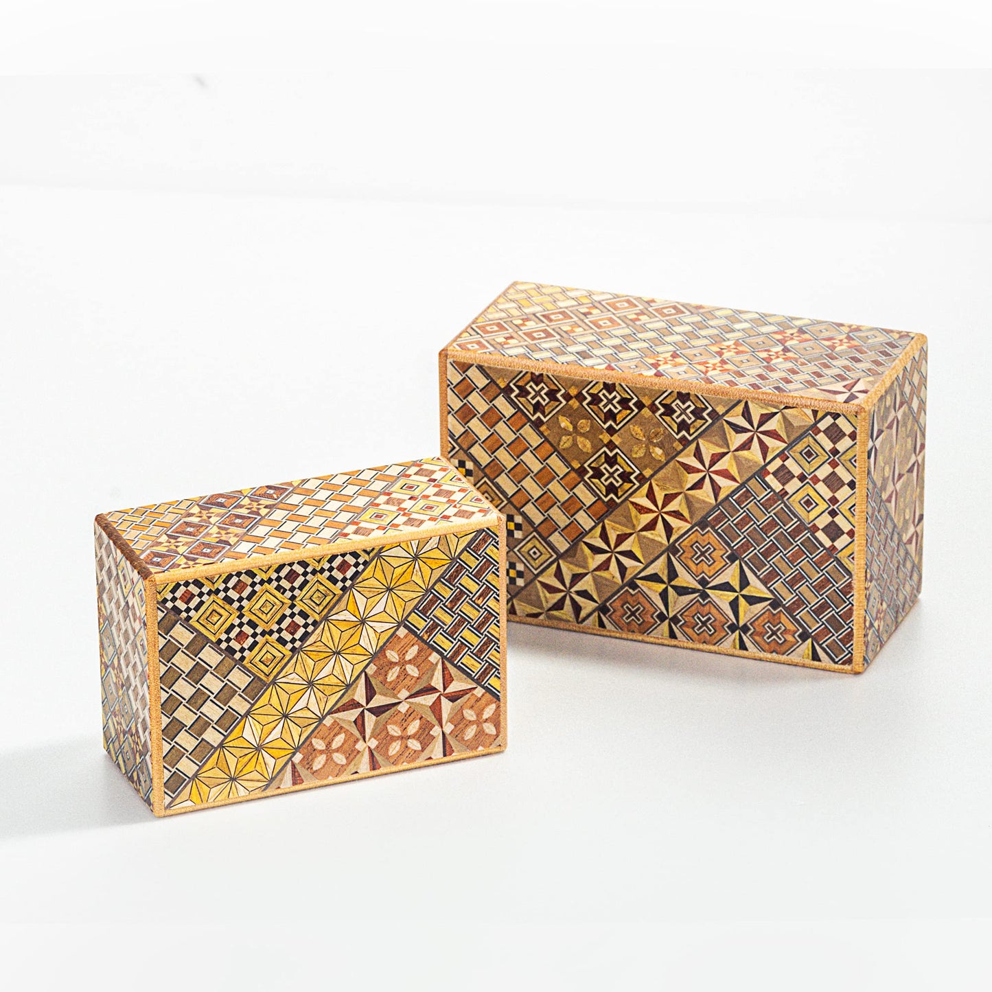 Warashibe Wooden Secret Puzzle Box, 4 Sun 10 Steps, Japan Made, with Original Gift Box