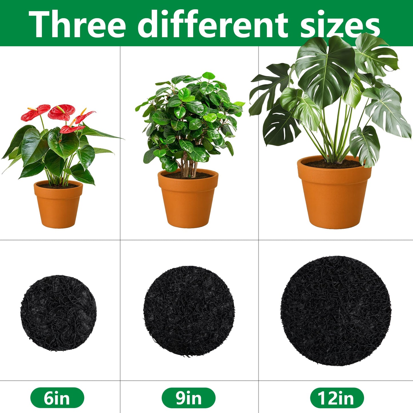 Mizelu 10 Pack Pot Mesh Drainage Discs, 9 Inch Thickened Drainage Hole Insert Pads, Reusable Plant Pot Bottom Mesh Mats for Indoor Outdoor Gardening to Prevent Soil Loss and Keep Root Healthy