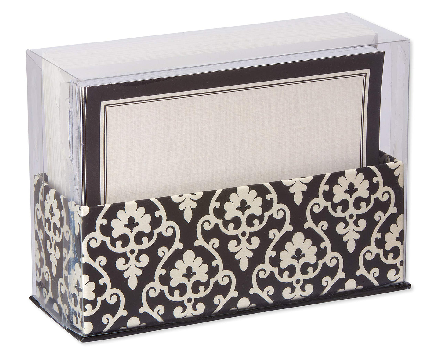 American Greetings Single Panel Blank Cards with Envelopes, Ivory with Black Border (40-Count)
