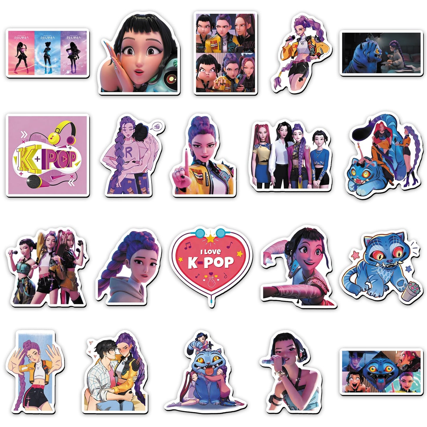 20 Pcs Funny Demon Hunters Refrigerator Magnets Reusable,Birthday Cruise Door Magnets Decorations for Happy Birthday Cabin Ship Carnival Refrigerator Office Car Accessories(PoP-B)