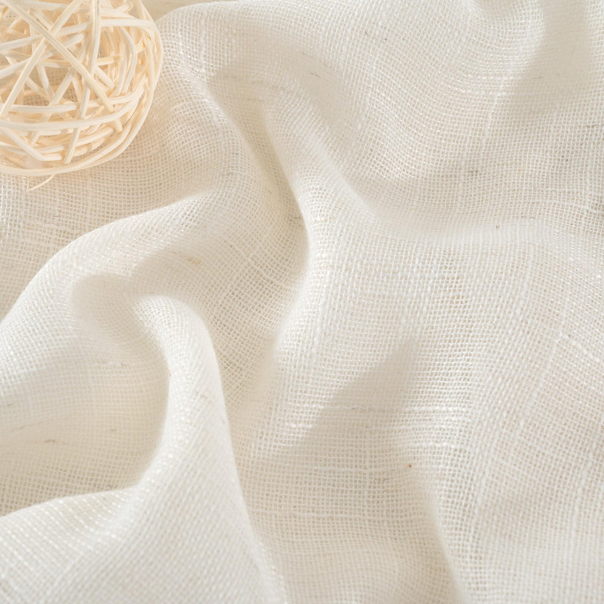 Linen Semi Shher Curtains 54 Inches Long for Living Room (2 Count)